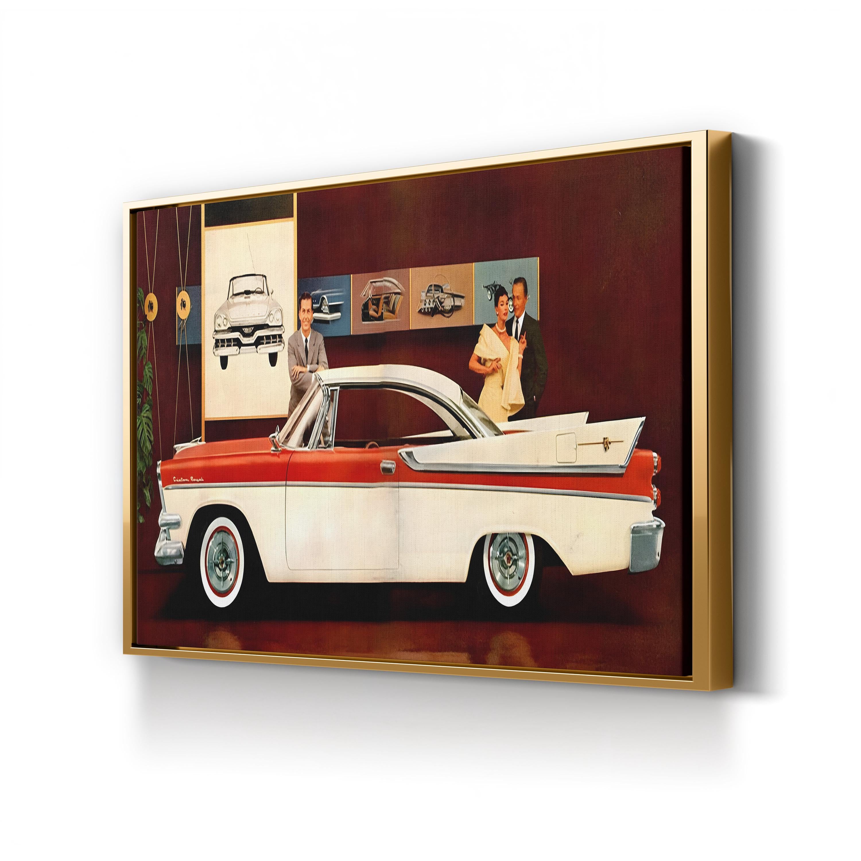 Vintage 1950s Plymouth Car Canvas Print: Classic American Automotive Advertisement