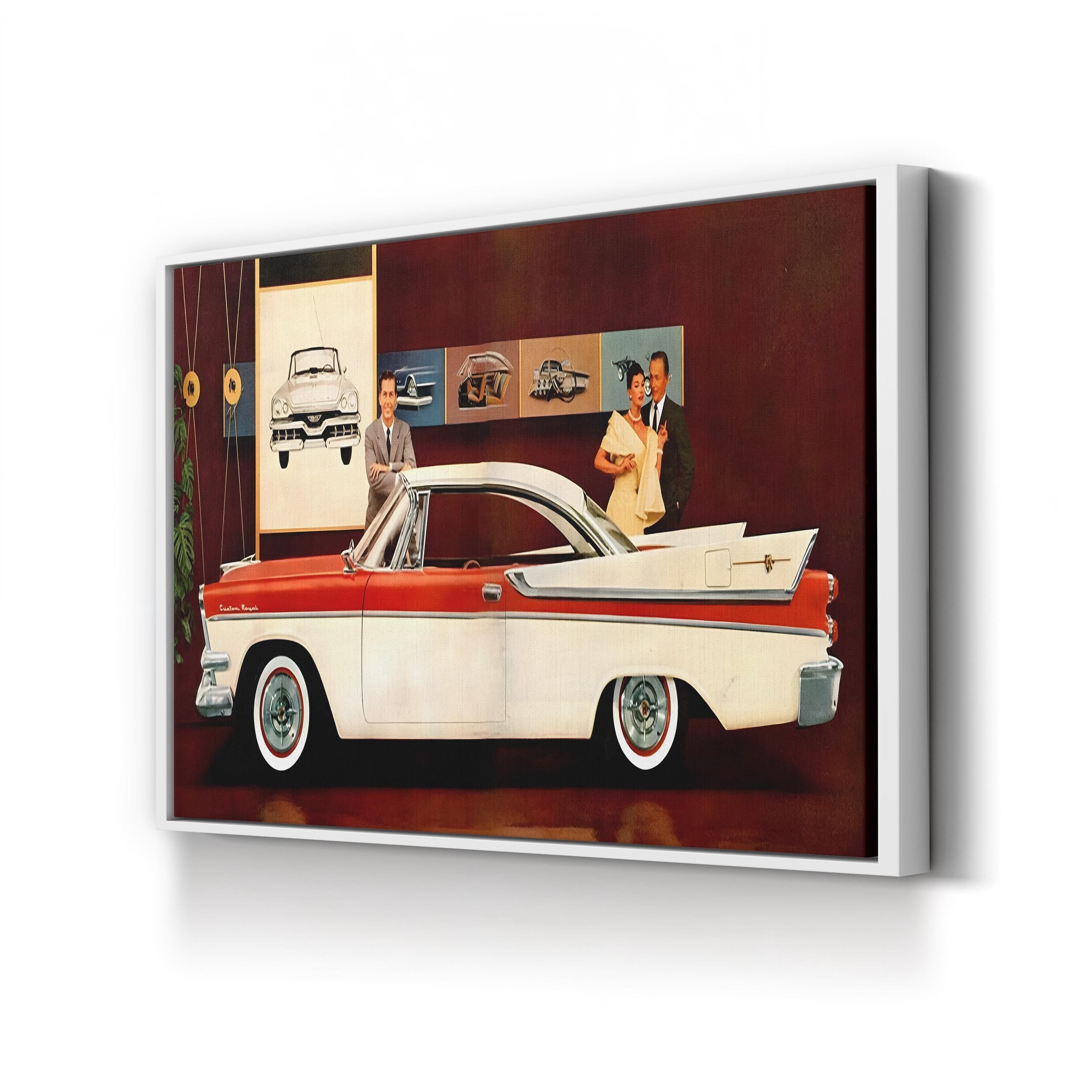 Vintage 1950s Plymouth Car Canvas Print: Classic American Automotive Advertisement