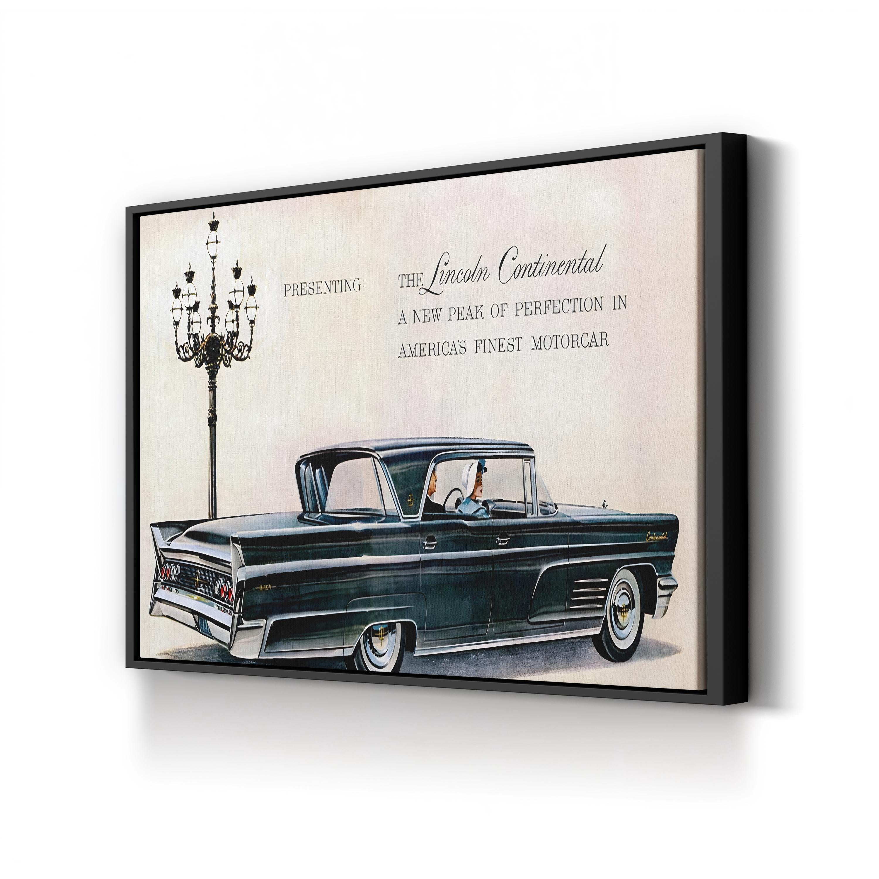 1960s Lincoln Continental Magazine Advert – Period Advertisement Wall Art | Retro Automotive Canvas Print