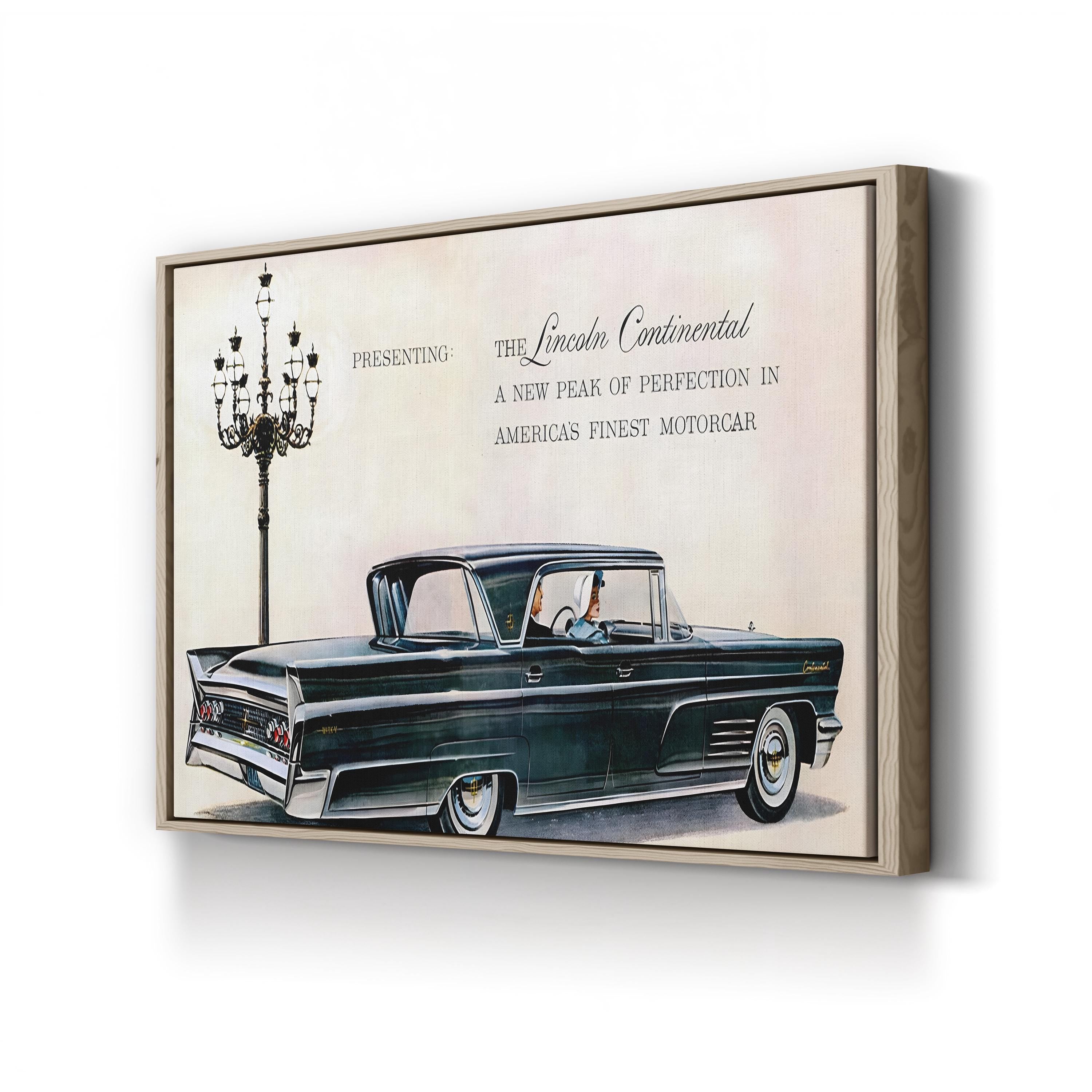 1960s Lincoln Continental Magazine Advert – Period Advertisement Wall Art | Retro Automotive Canvas Print