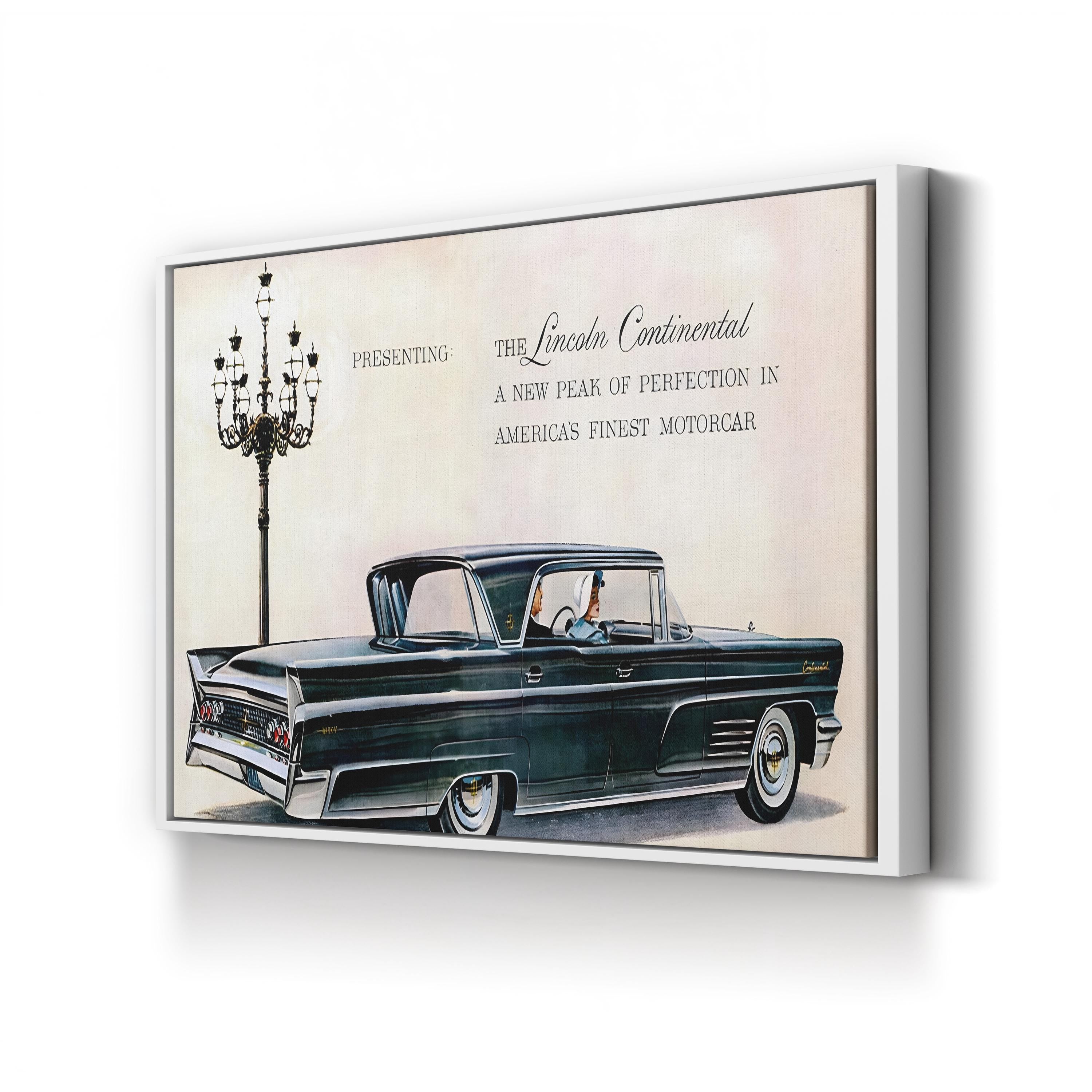 1960s Lincoln Continental Magazine Advert – Period Advertisement Wall Art | Retro Automotive Canvas Print