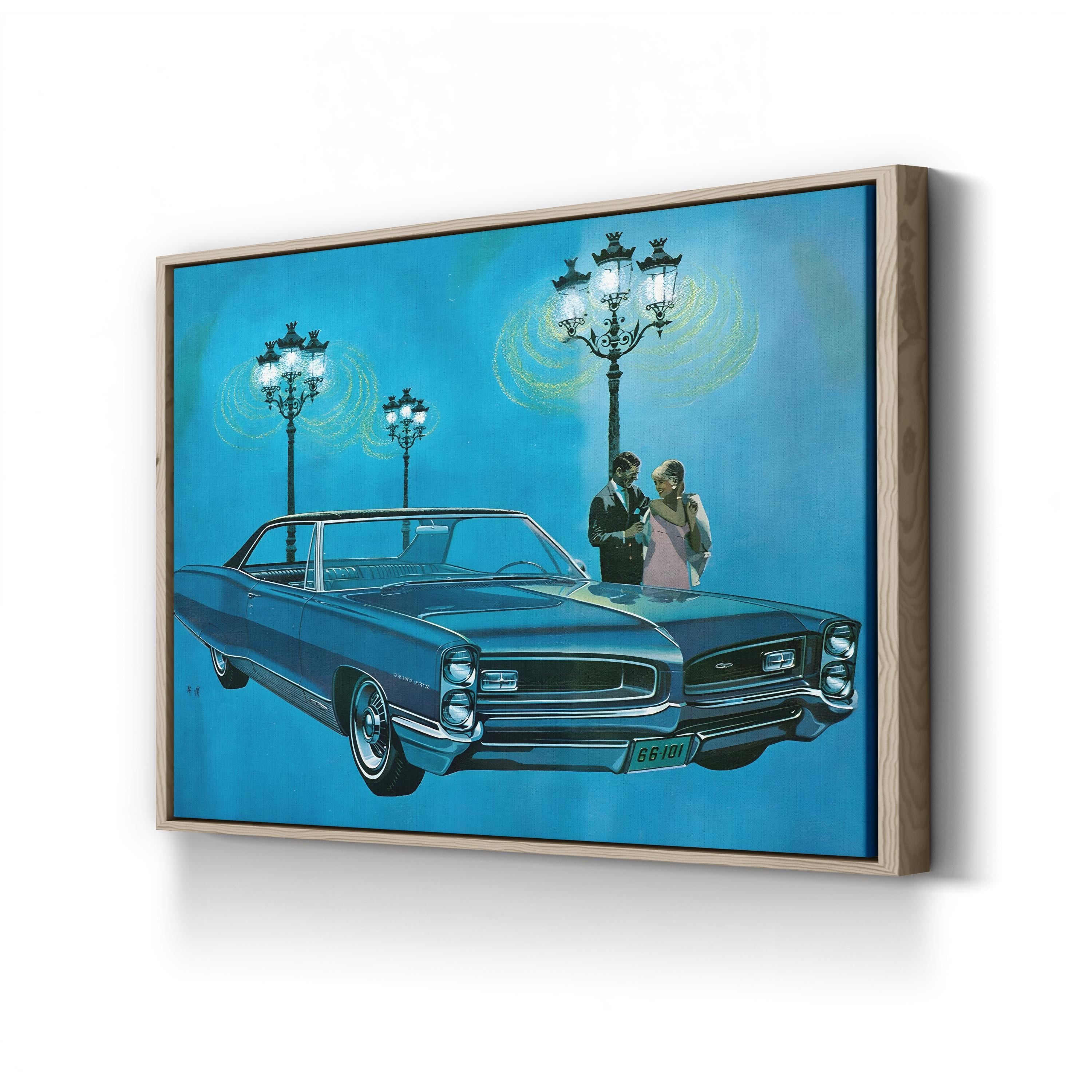 1960s Pontiac Grand Prix Magazine Advert – Period Advertisement Wall Art | Vintage Automotive Canvas Print