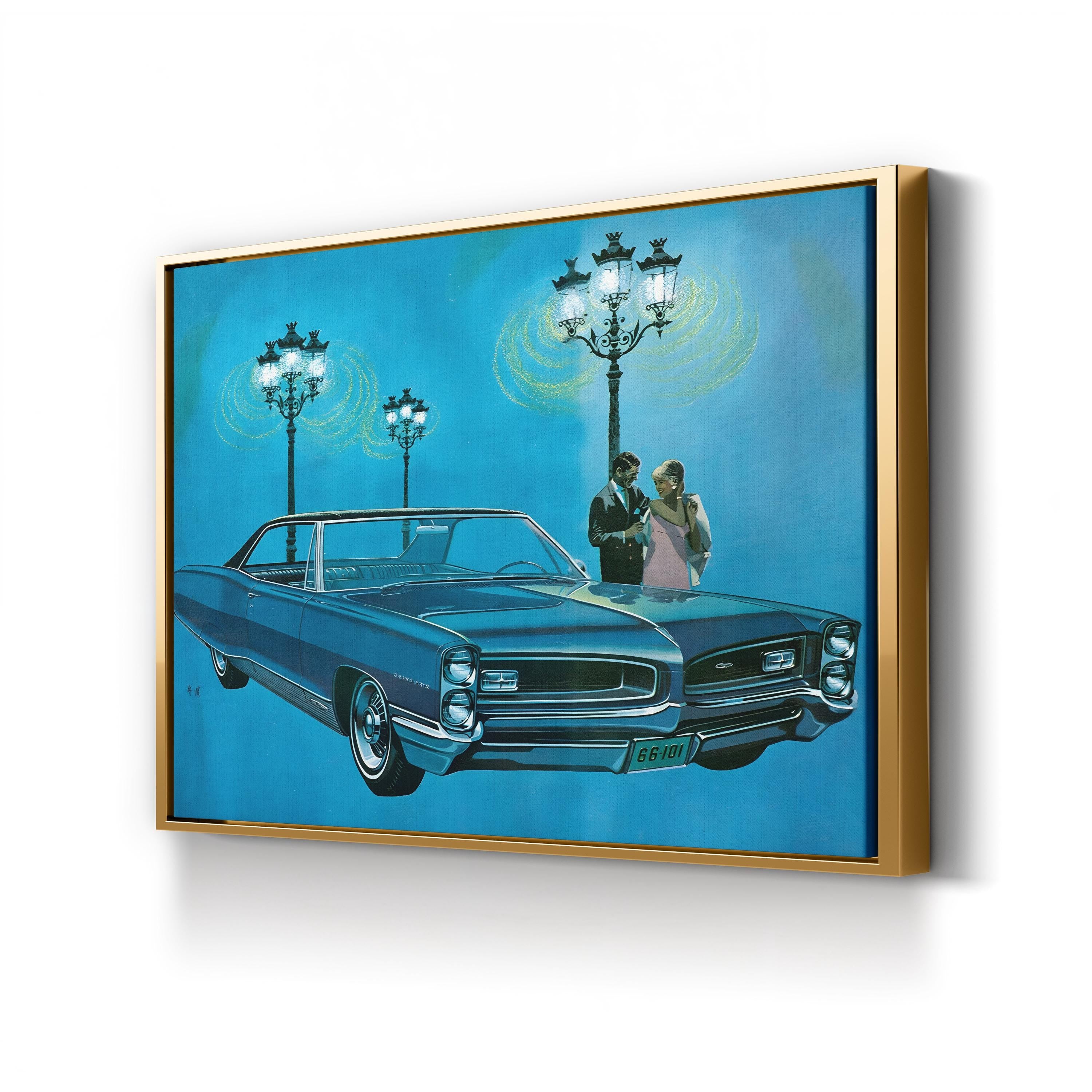 1960s Pontiac Grand Prix Magazine Advert – Period Advertisement Wall Art | Vintage Automotive Canvas Print
