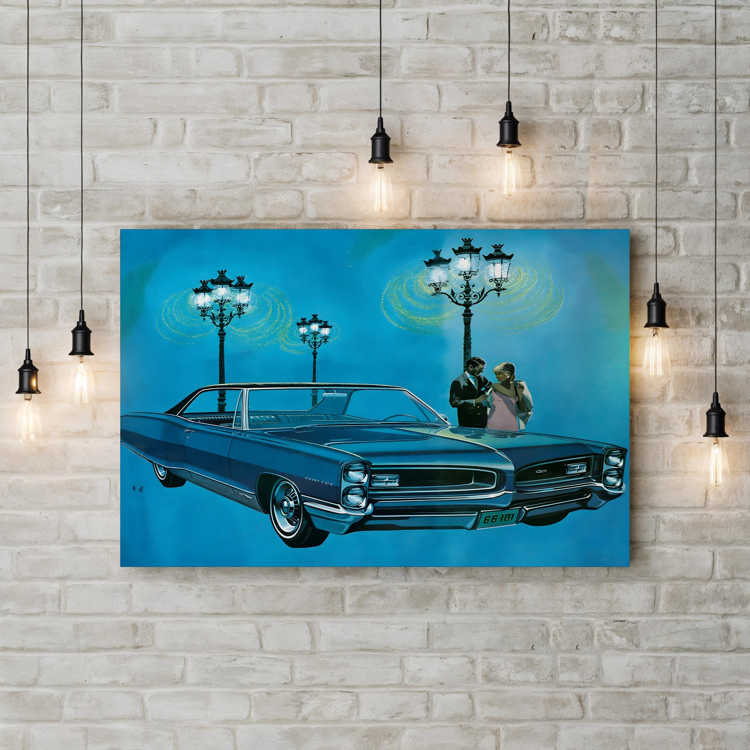 1960s Pontiac Grand Prix Magazine Advert – Period Advertisement Wall Art | Vintage Automotive Canvas Print