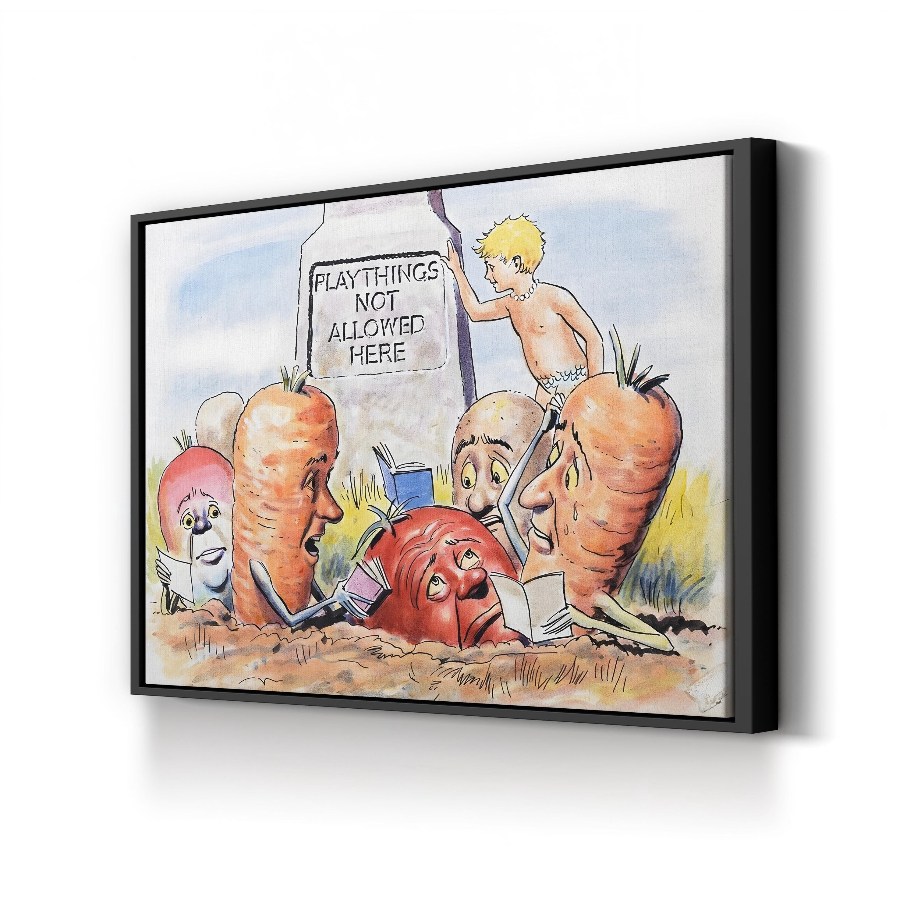 Anthropomorphic Vegetables Wall Art by Philip Mendoza – Vintage Literary Illustration Print