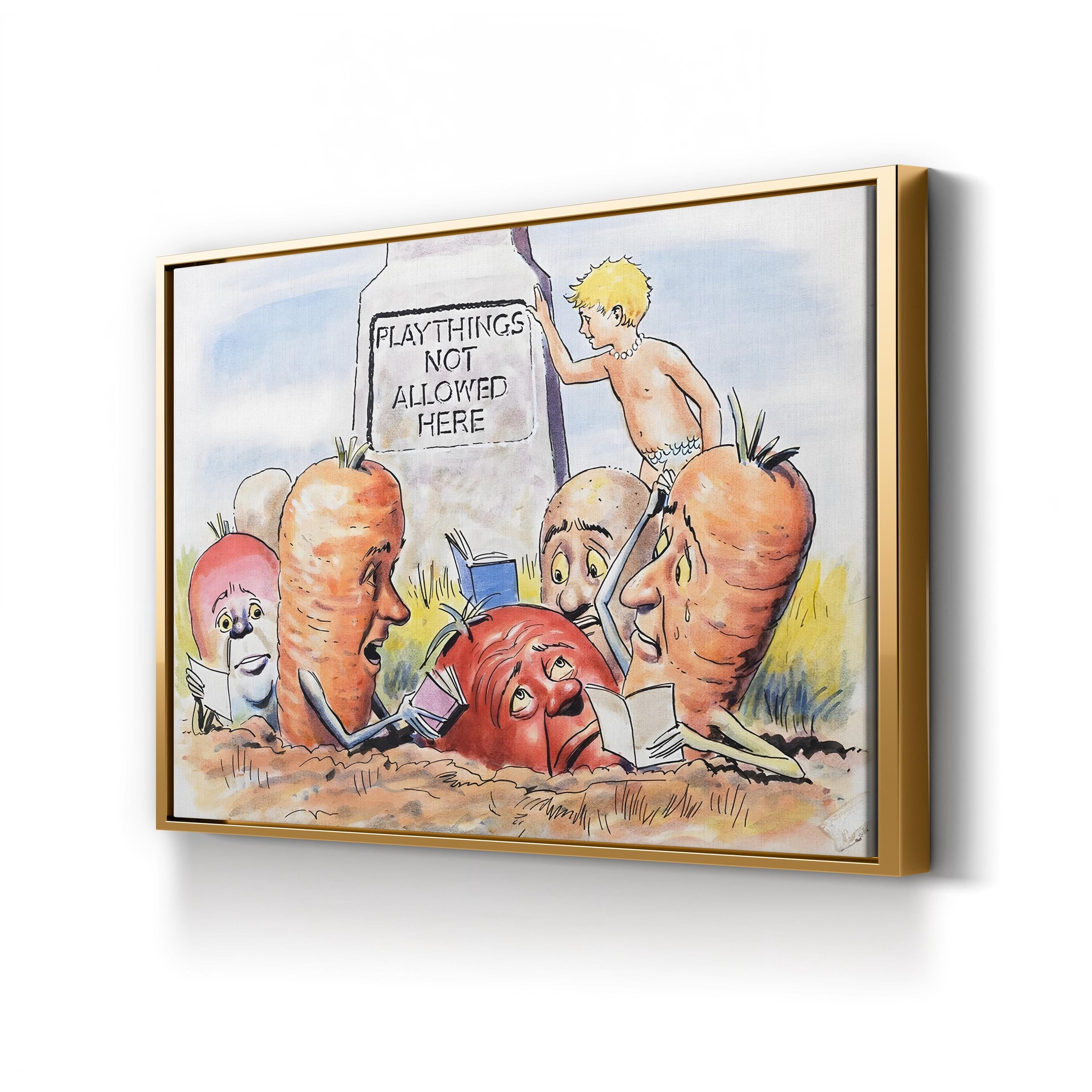 Anthropomorphic Vegetables Wall Art by Philip Mendoza – Vintage Literary Illustration Print