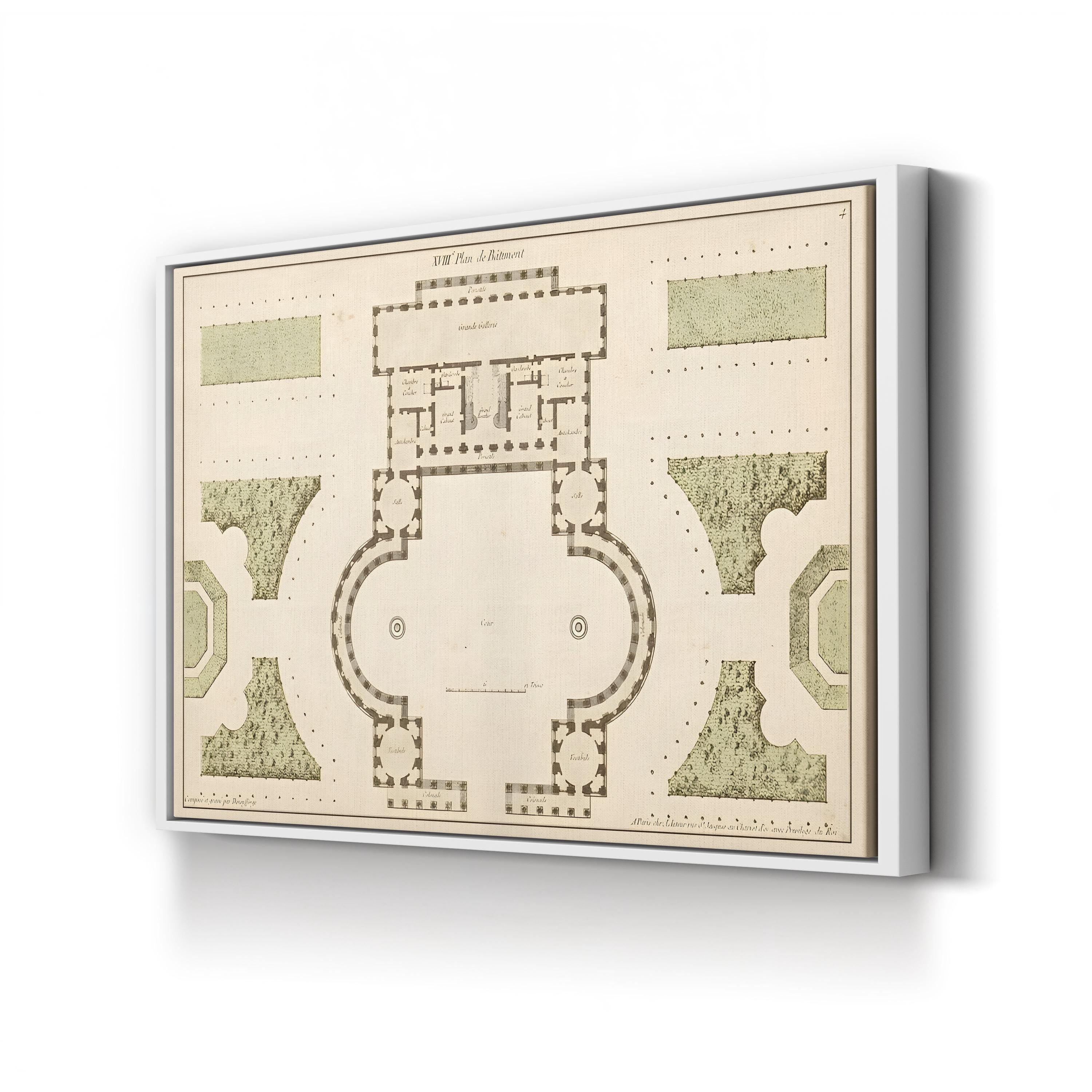 Antique Garden Plan II Wall Art by Jean Deneufforge – Classical Botanical Landscape Design Print