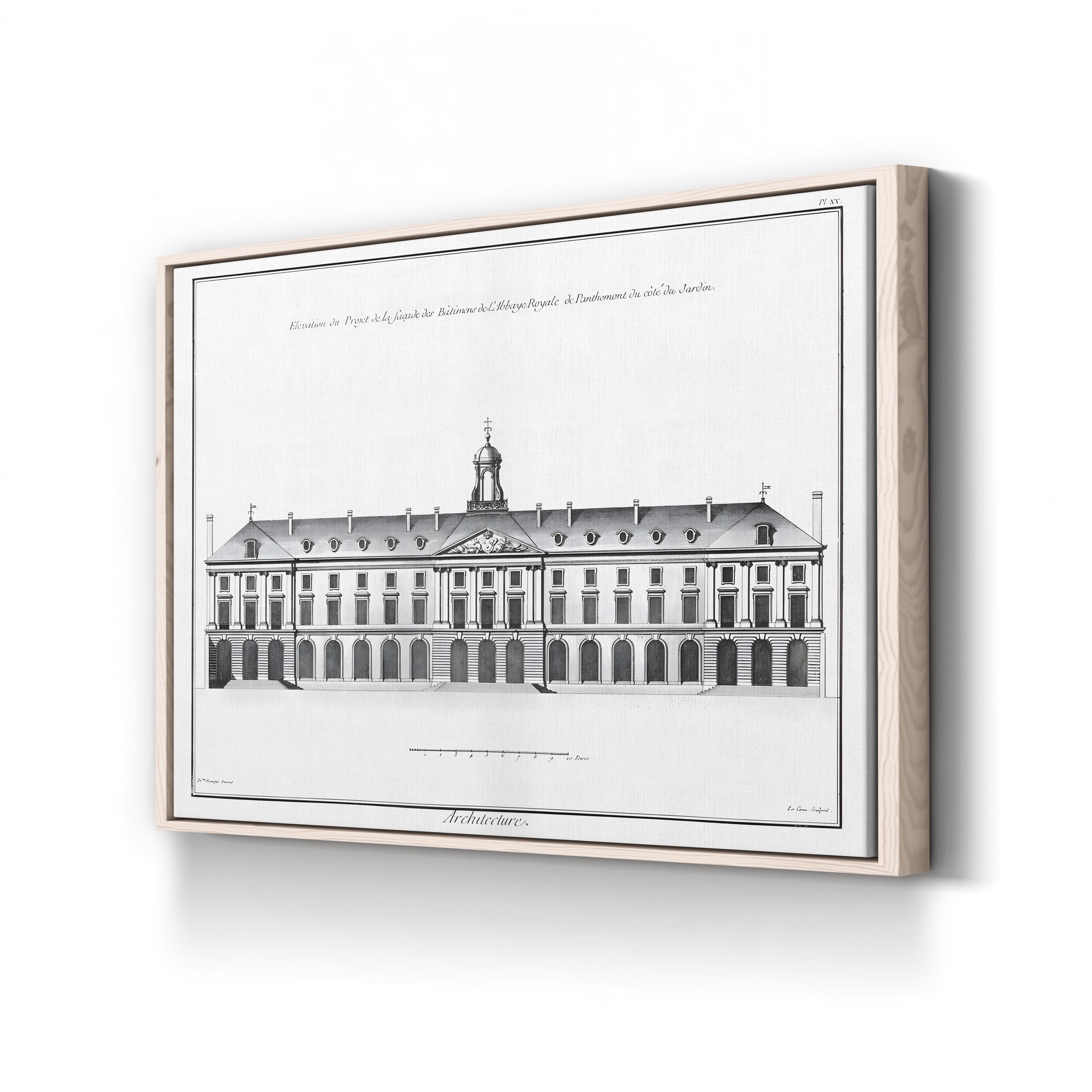 Vintage Architectural Elevation Canvas Print: Classic Building Design