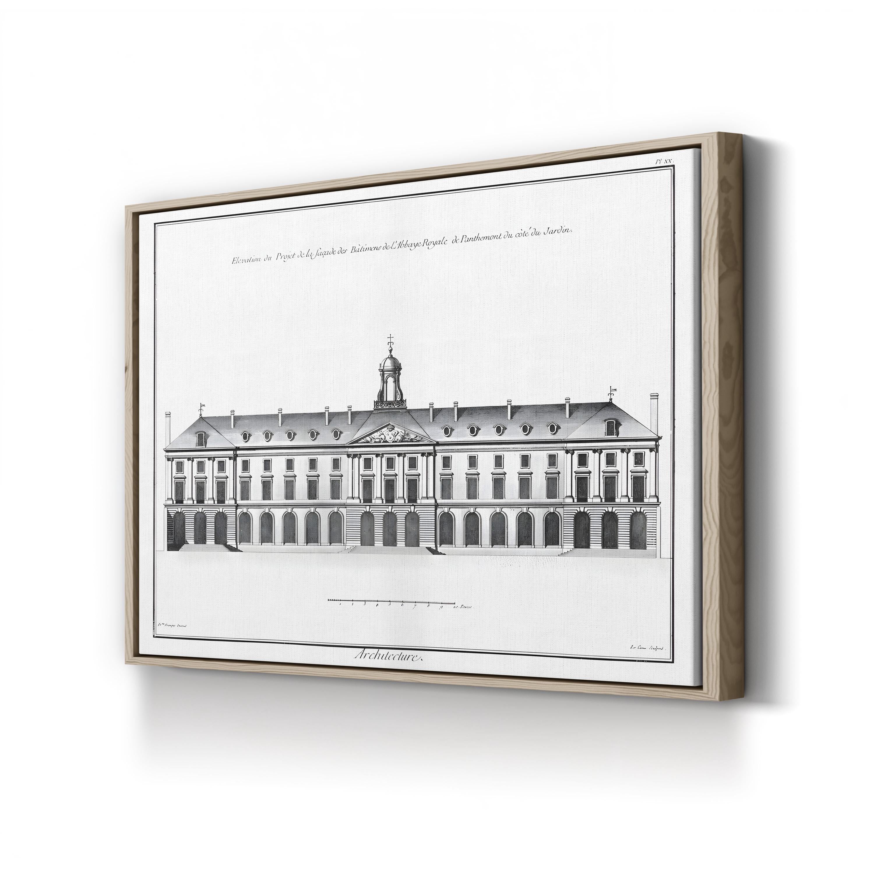 Vintage Architectural Elevation Canvas Print: Classic Building Design