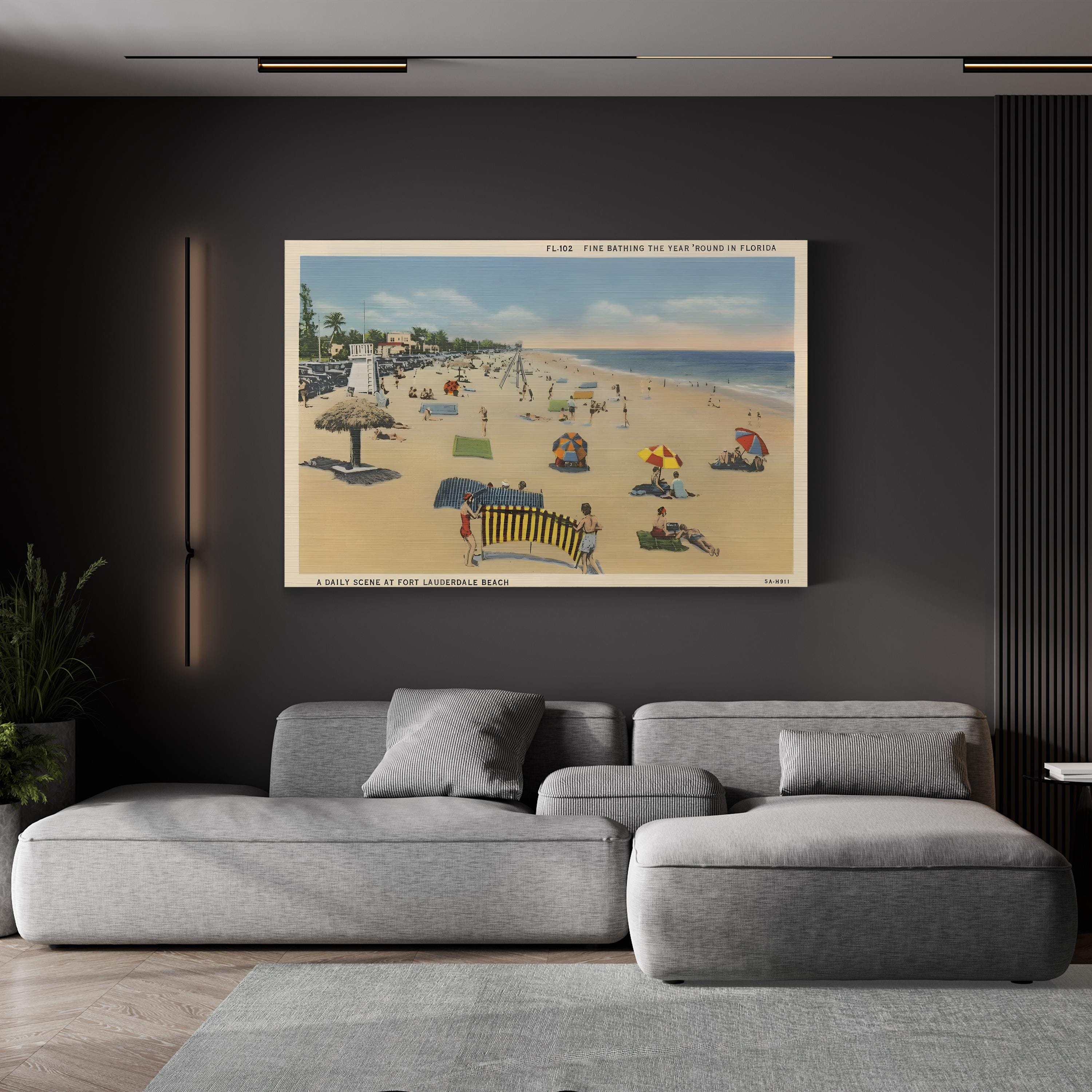 Fort Lauderdale Beach Postcard canvas print, gallery canvas wrap