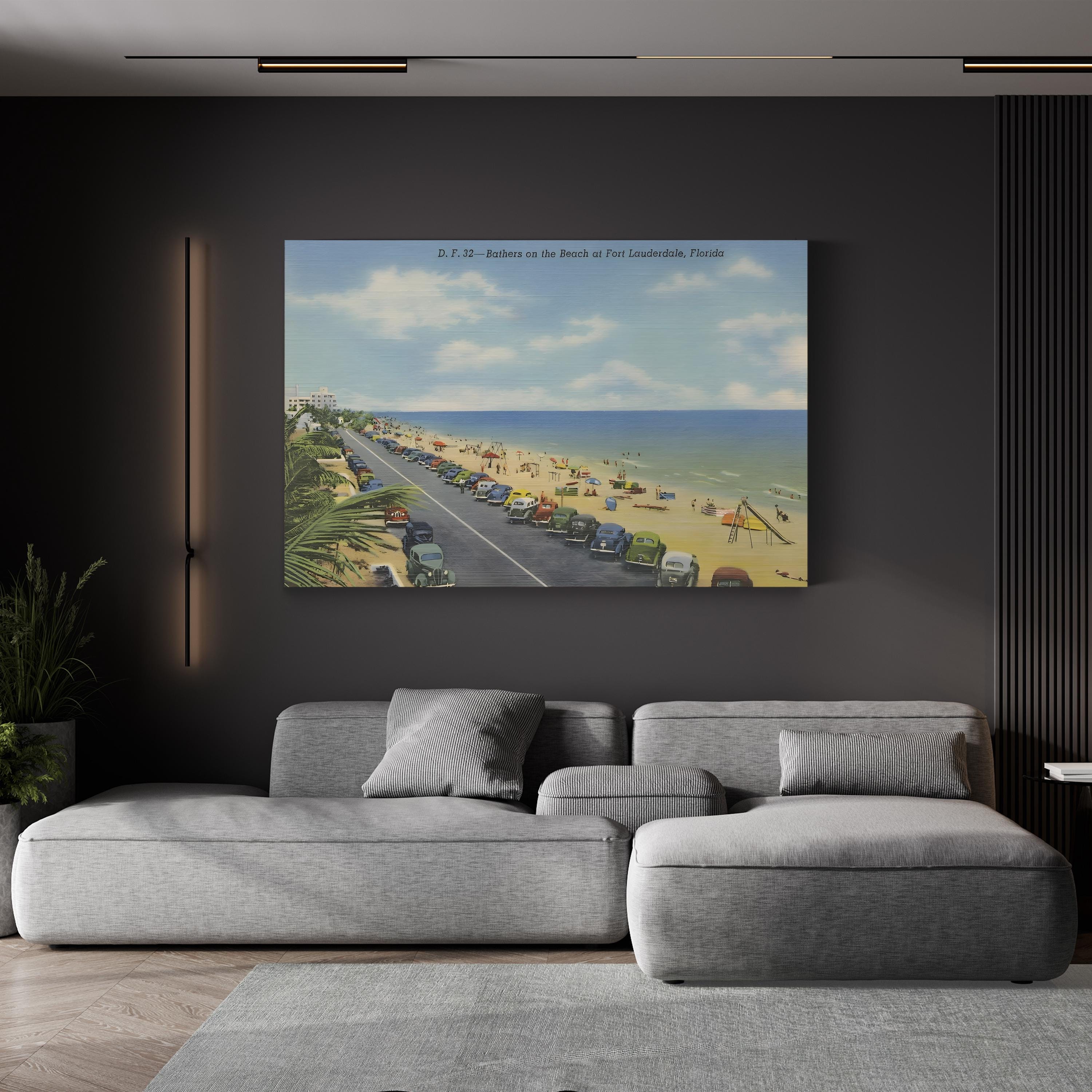 Beach Postcard II Wall Art – Retro Coastal Ocean Travel Print