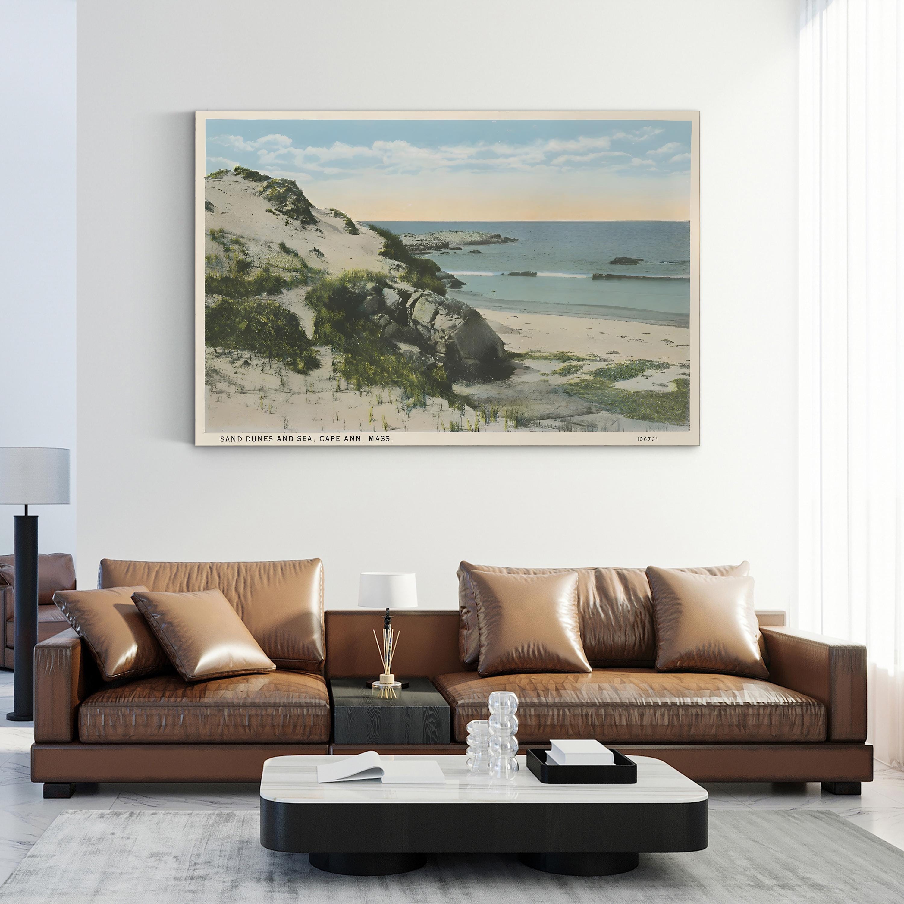 Beach Postcard V – Period Illustration Wall Art | Vintage Coastal Canvas Print