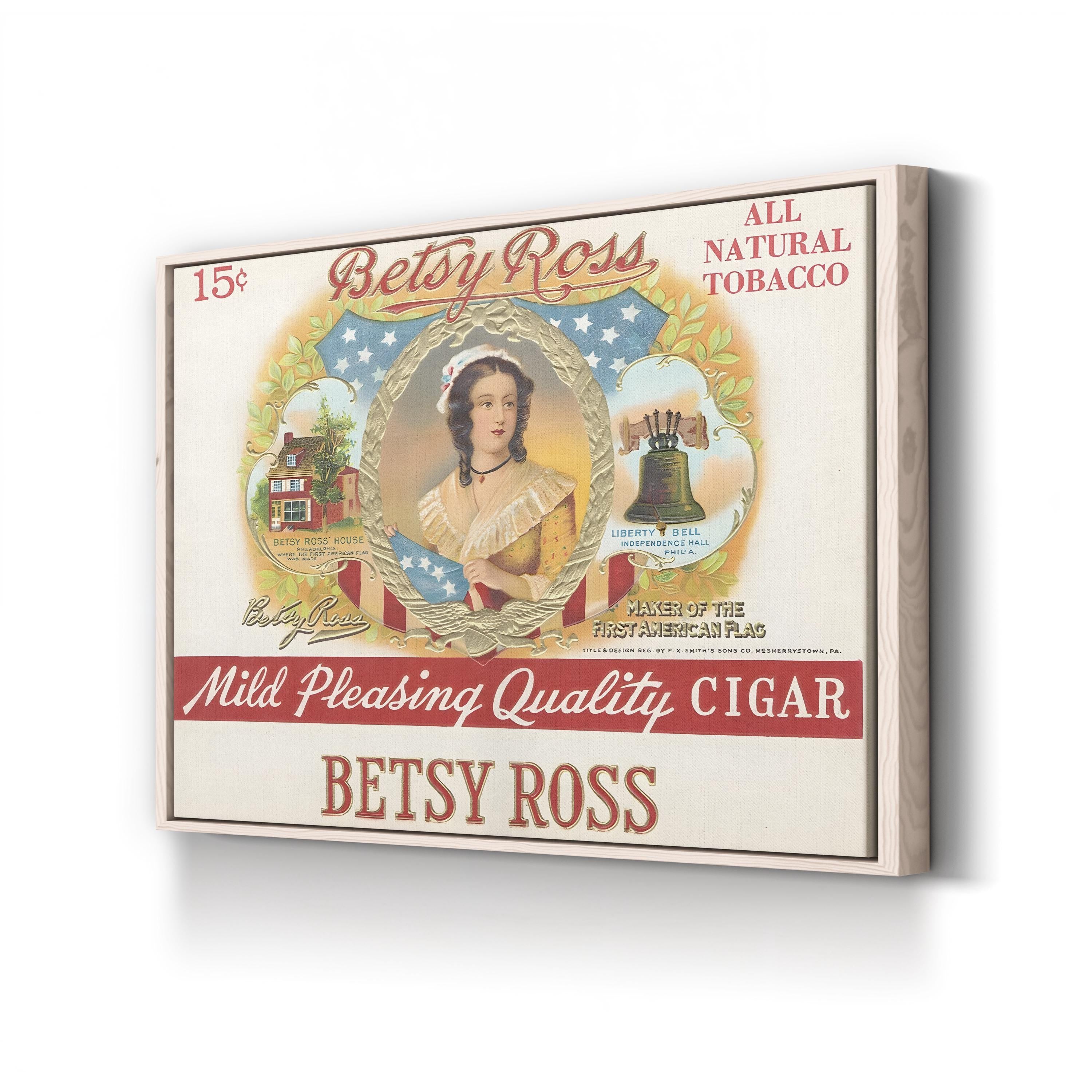 Vintage Betsy Ross Advertisement Poster: Antique Cigar Label Art