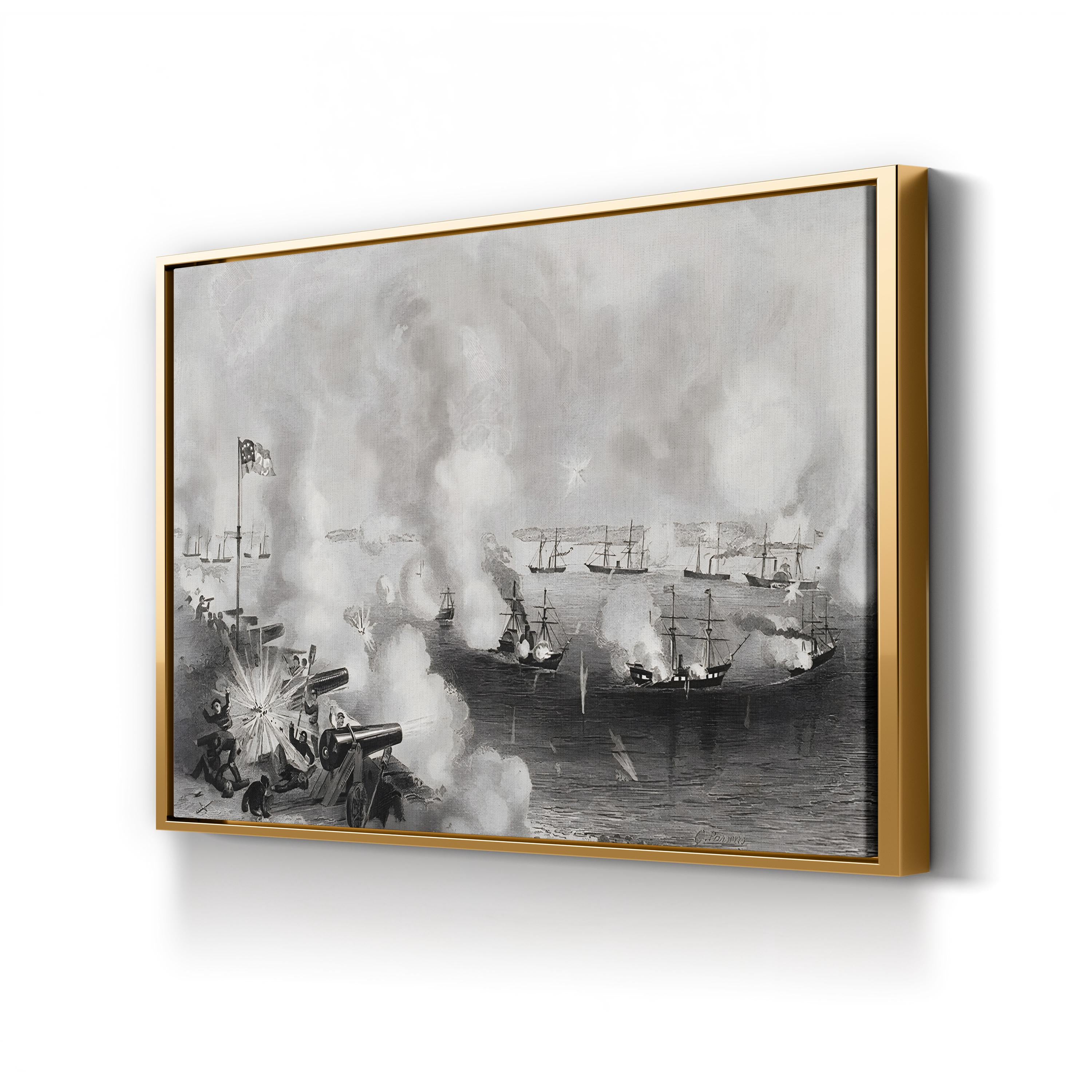Bombardment and Capture of Forts Walker and Beauregard, Port Royal, SC, 1861 Wall Art | Historic Civil War Canvas