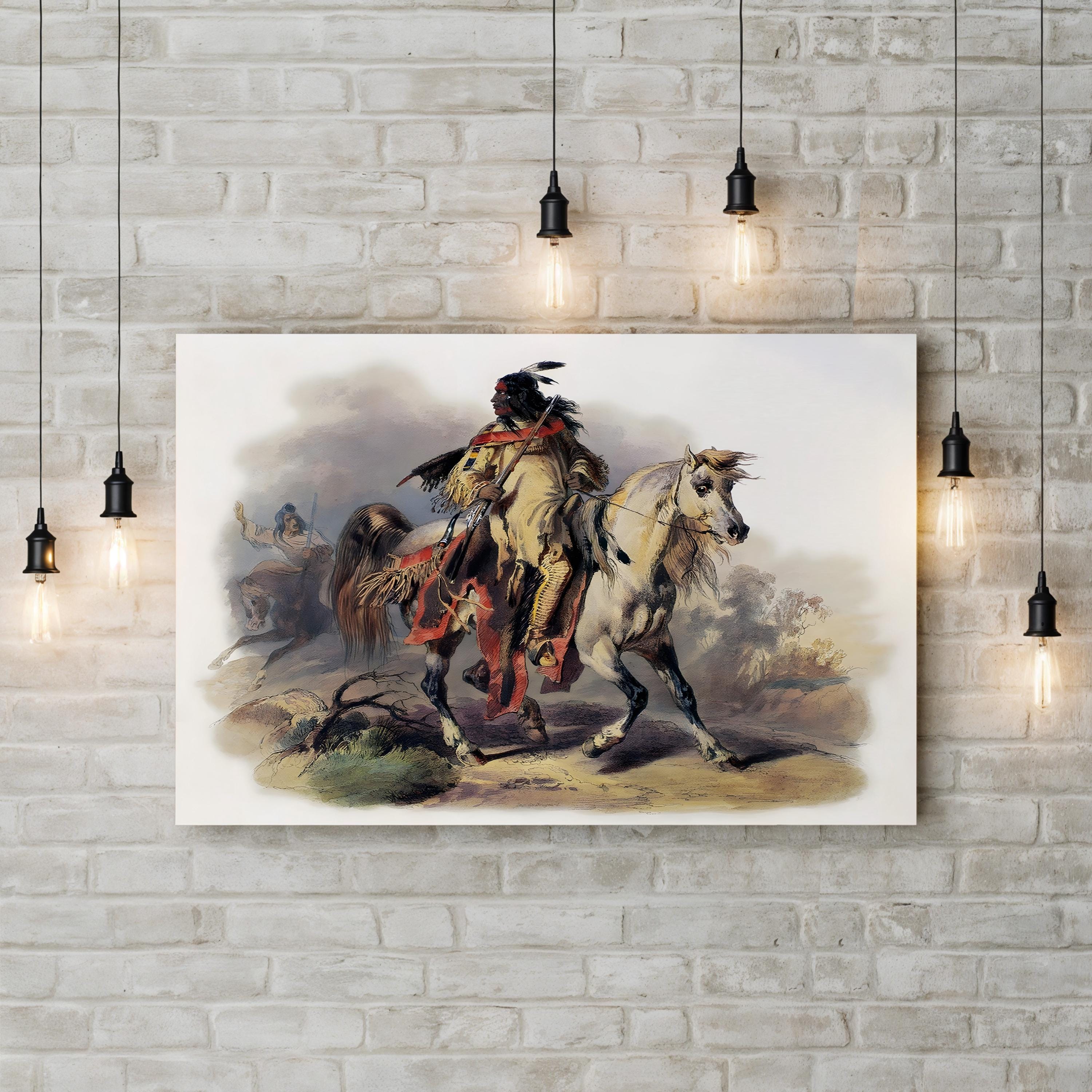 Blackfoot Horseman Wall Art by Karl Bodmer