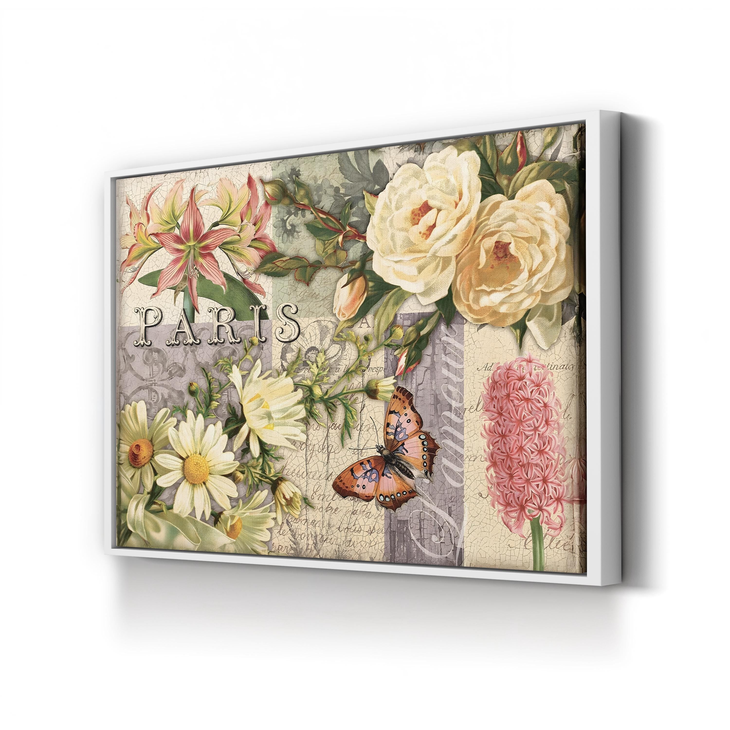 Vintage Paris Floral Bouquet – Period Illustration Wall Art | Botanical Canvas Print