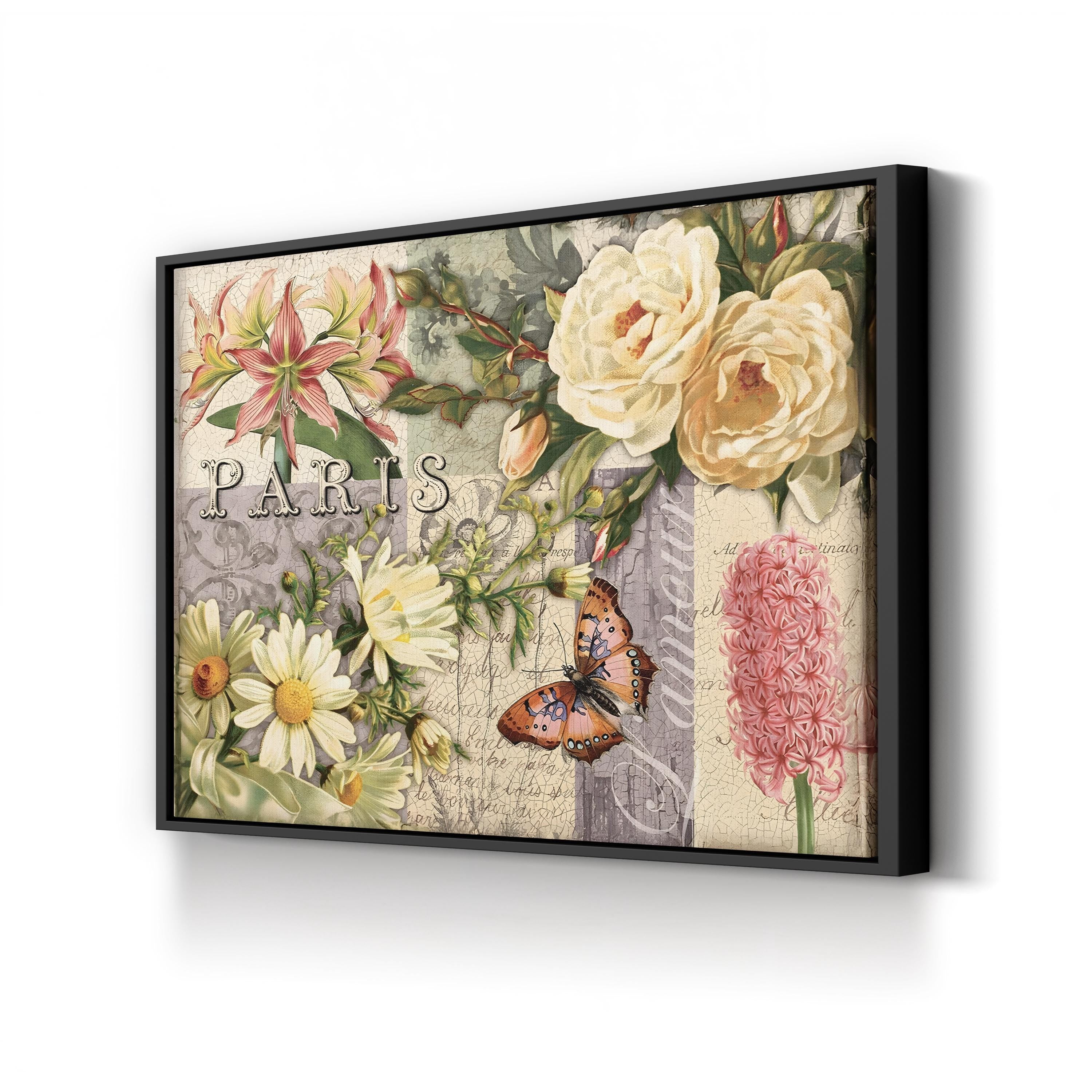 Vintage Paris Floral Bouquet – Period Illustration Wall Art | Botanical Canvas Print