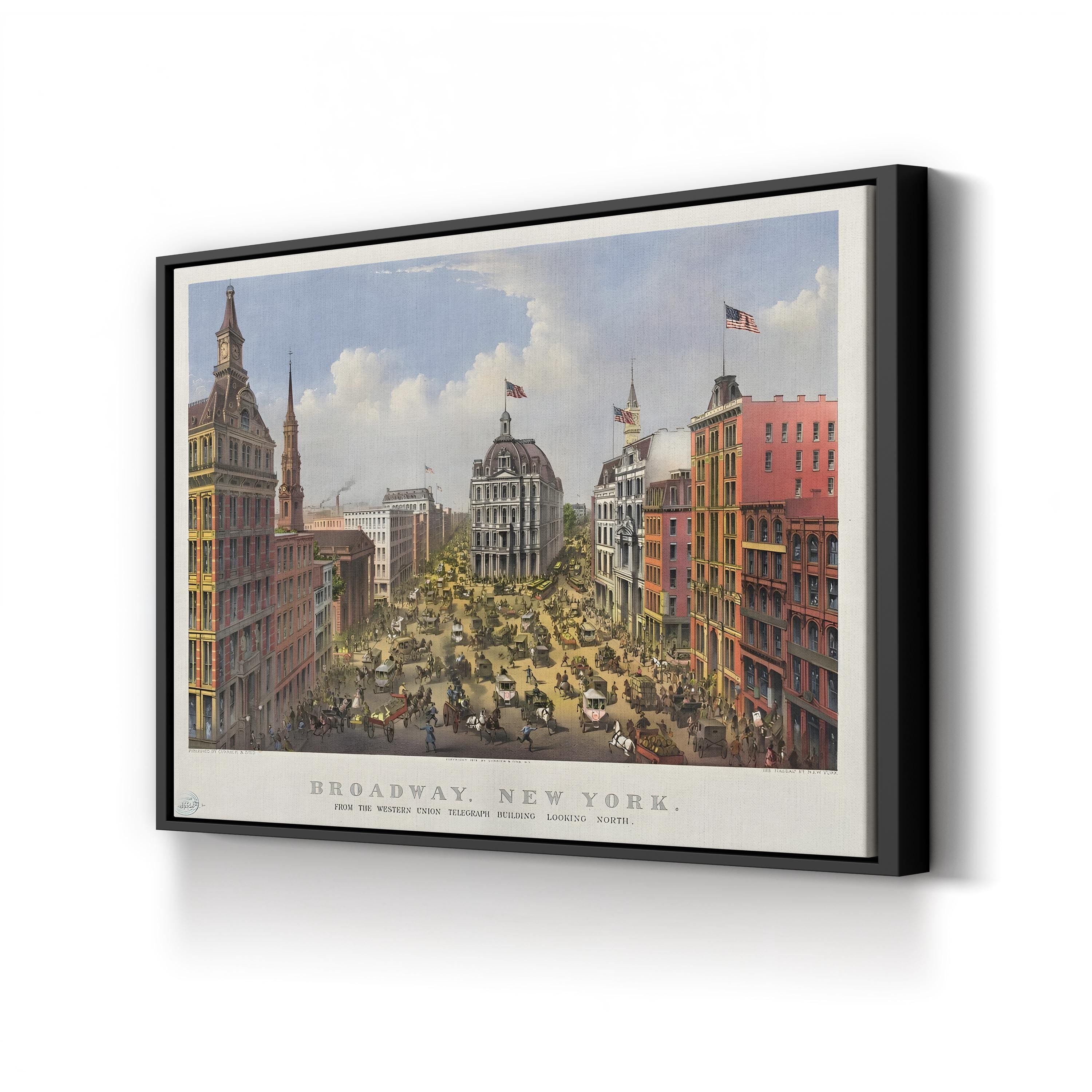 Gilded Age Broadway New York (1875) Cityscape Canvas Print