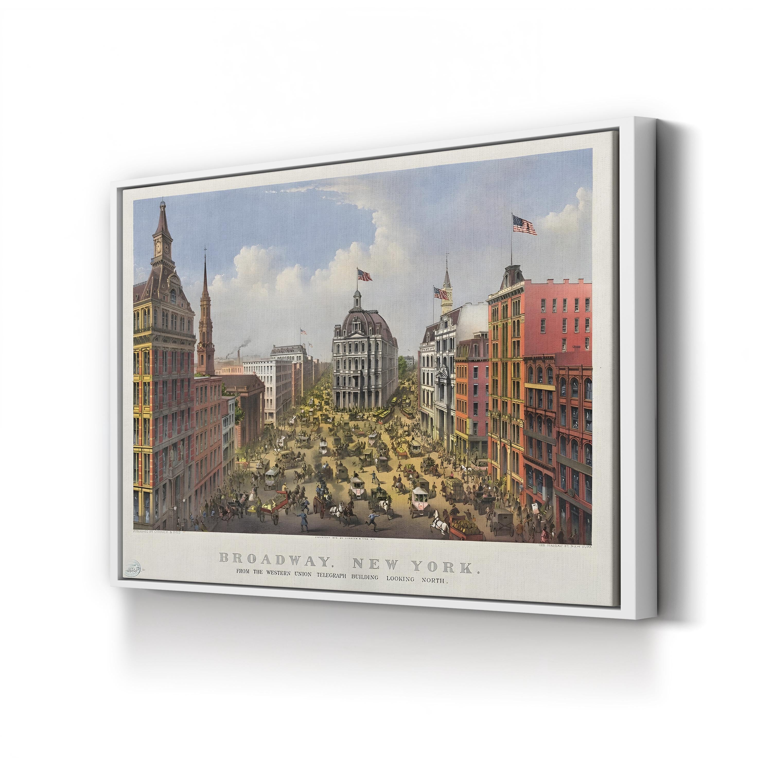 Gilded Age Broadway New York (1875) Cityscape Canvas Print