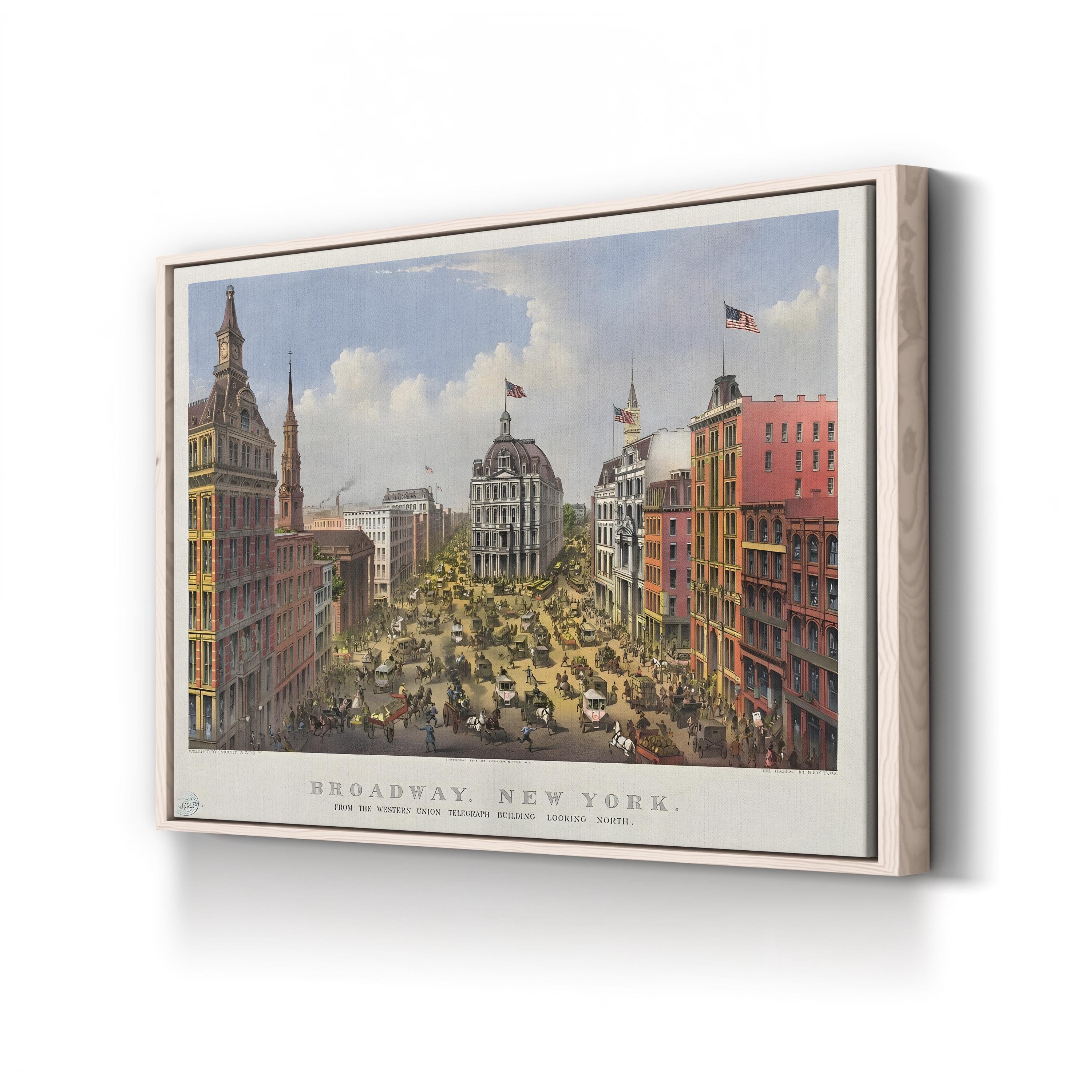 Gilded Age Broadway New York (1875) Cityscape Canvas Print
