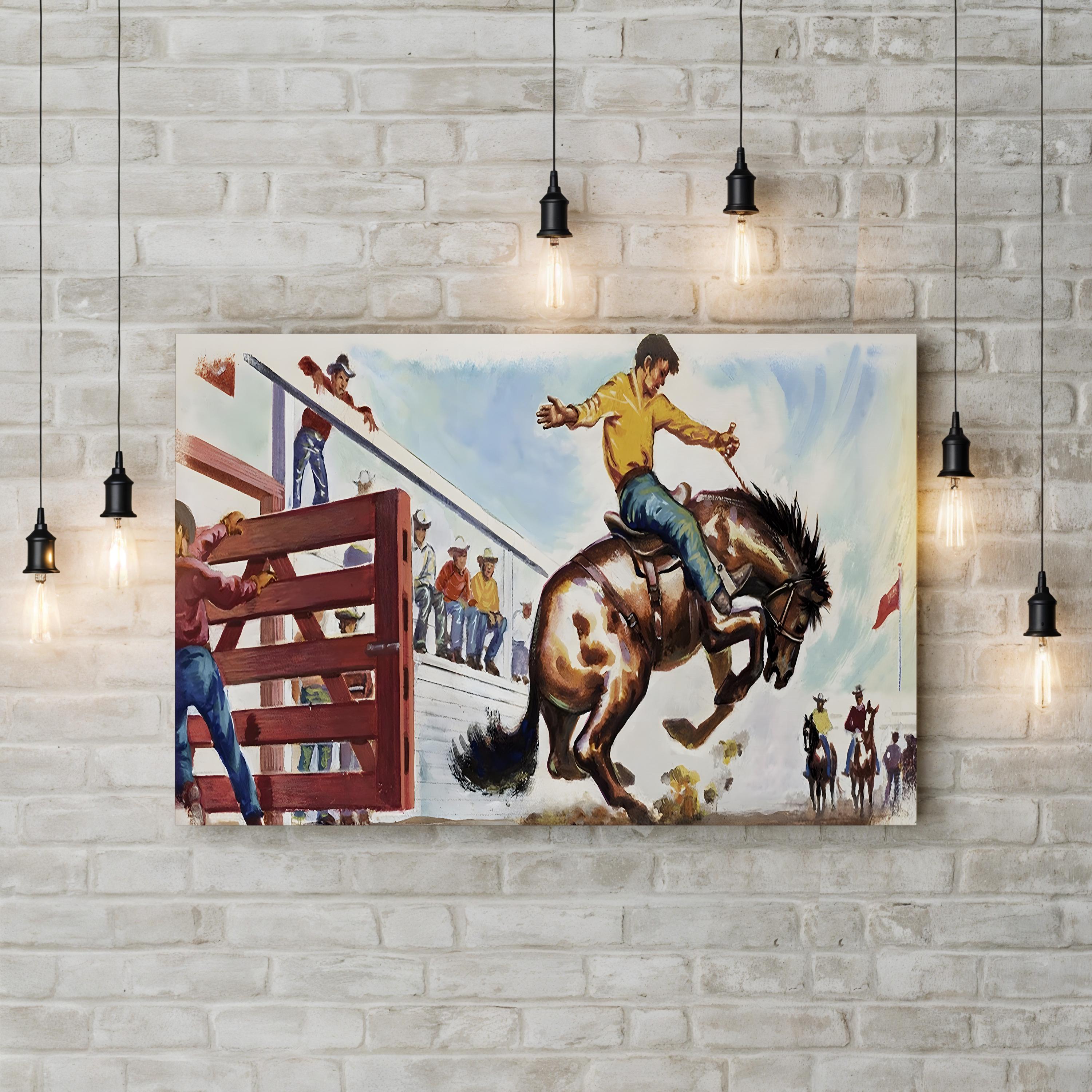 Bucking Broncho at the Rodeo Wall Art by English School