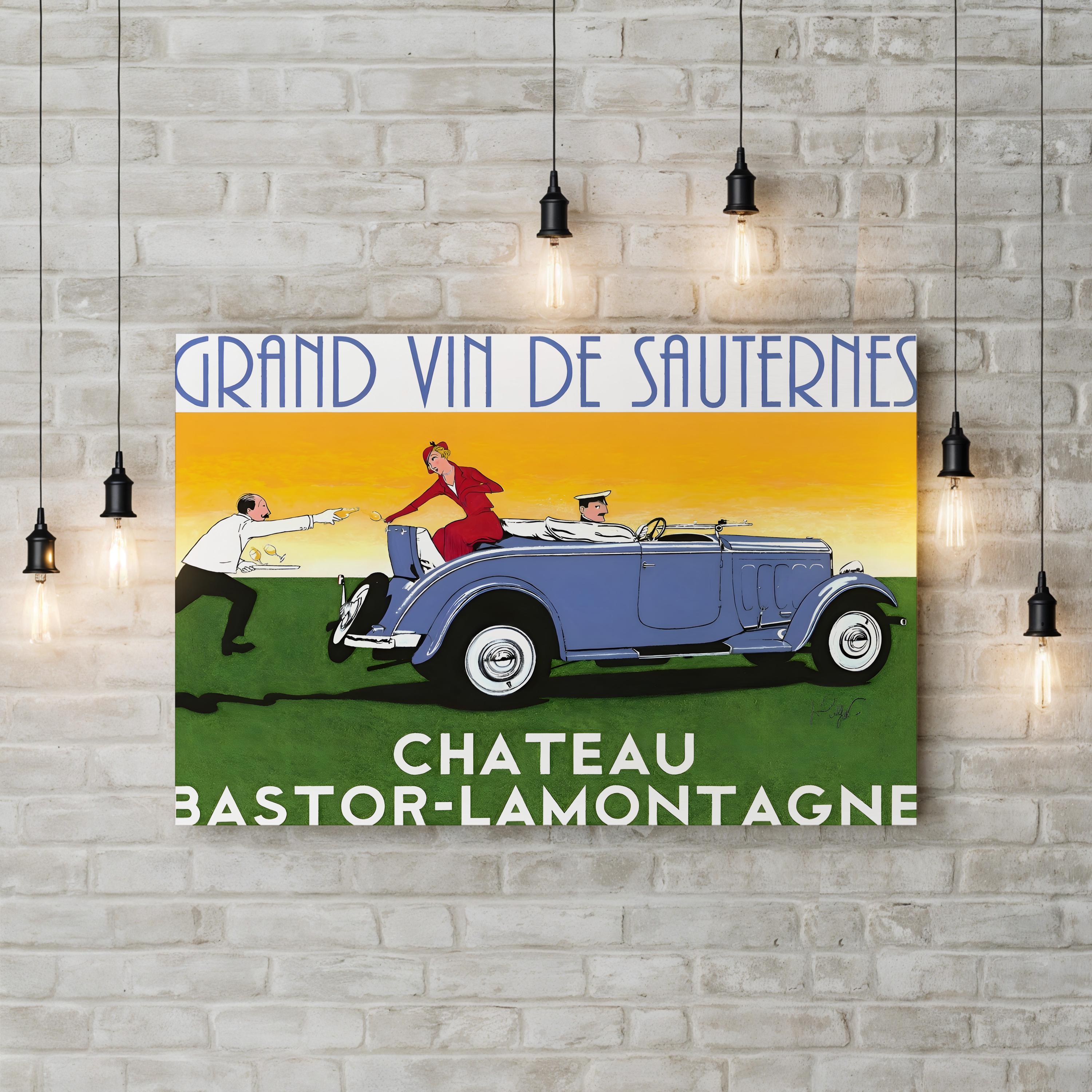 French Cabriolet Wine Poster – Period Illustration Wall Art | Vintage Advertising Canvas Print