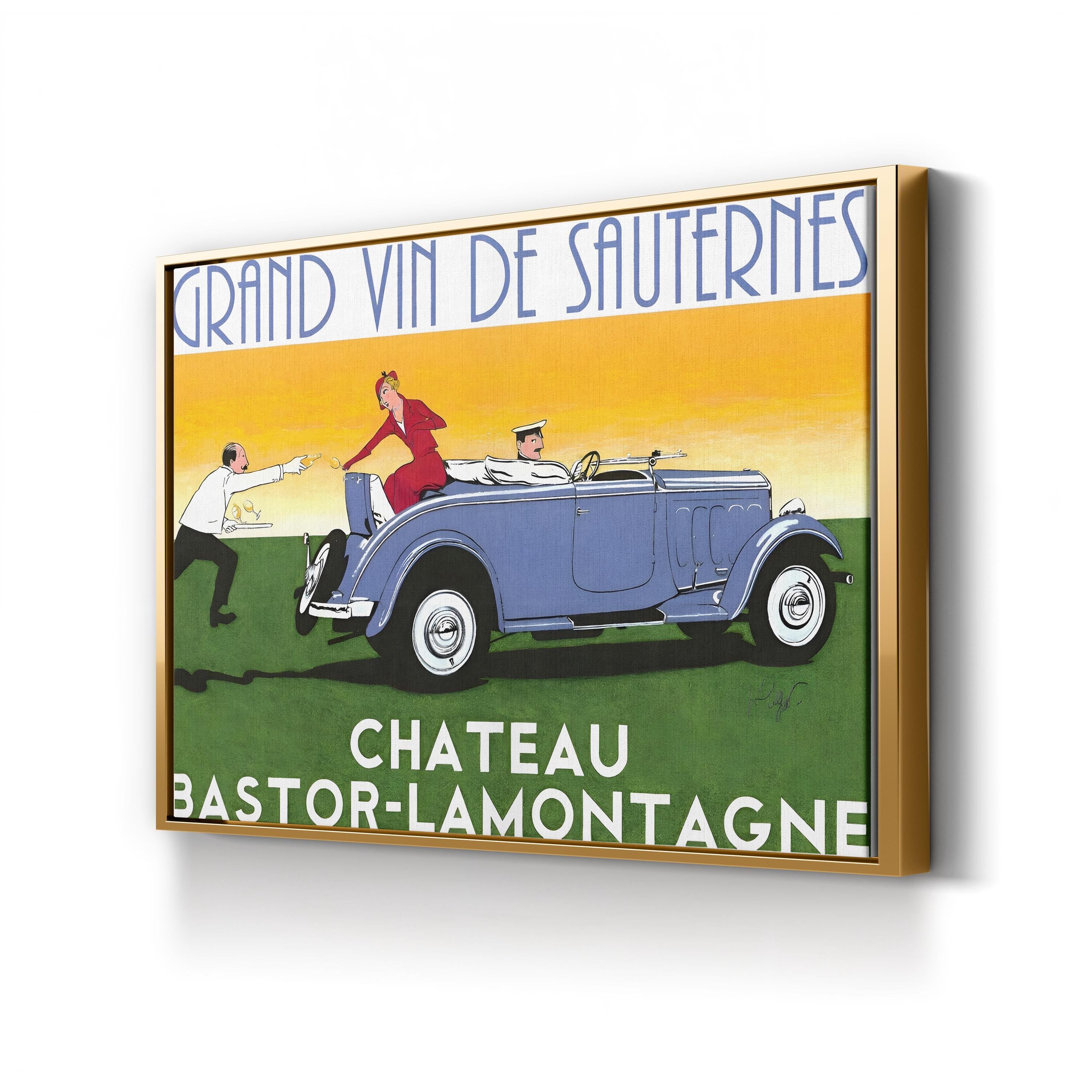 French Cabriolet Wine Poster – Period Illustration Wall Art | Vintage Advertising Canvas Print