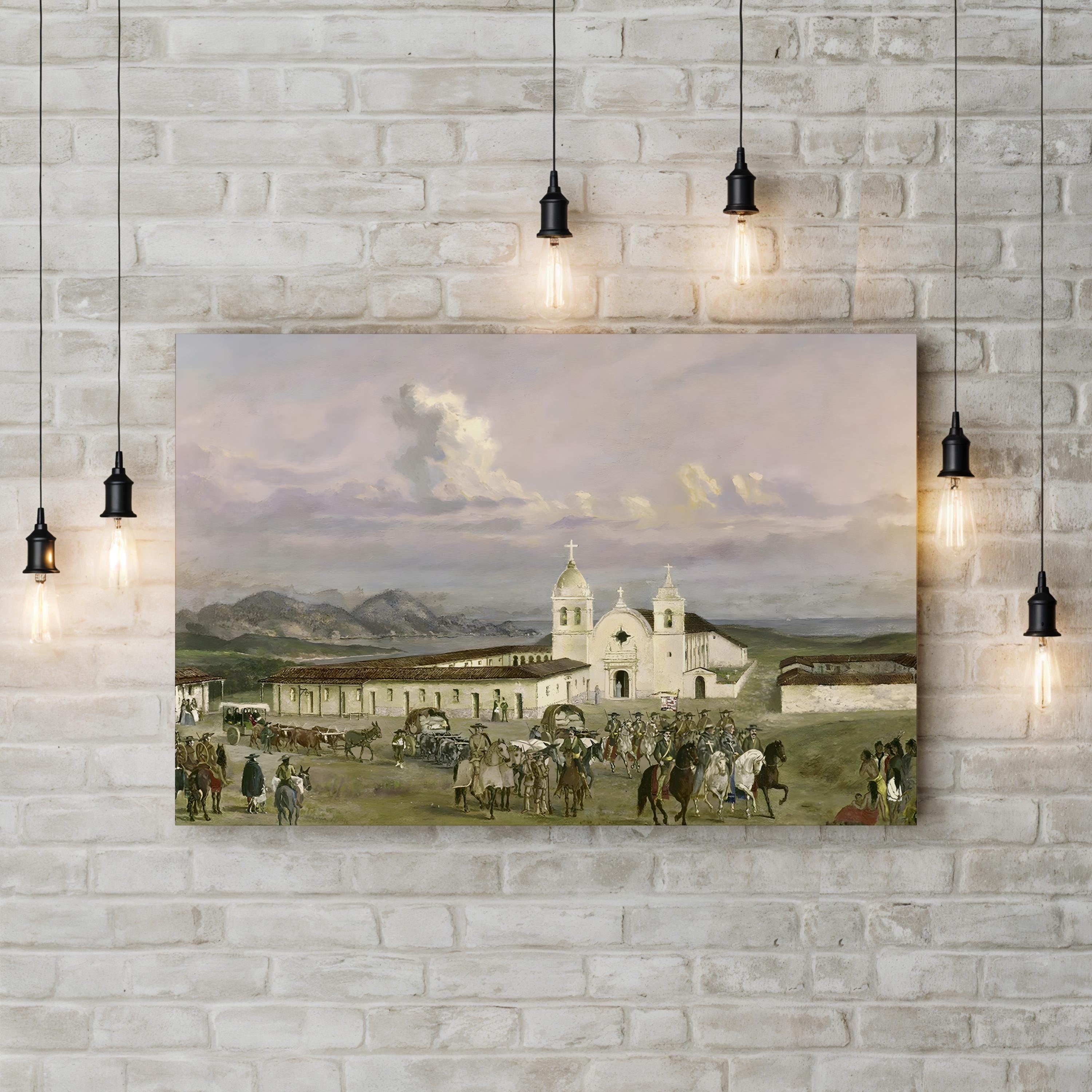 California Mission Riders – Period Illustration Wall Art | Vintage Western Canvas Print
