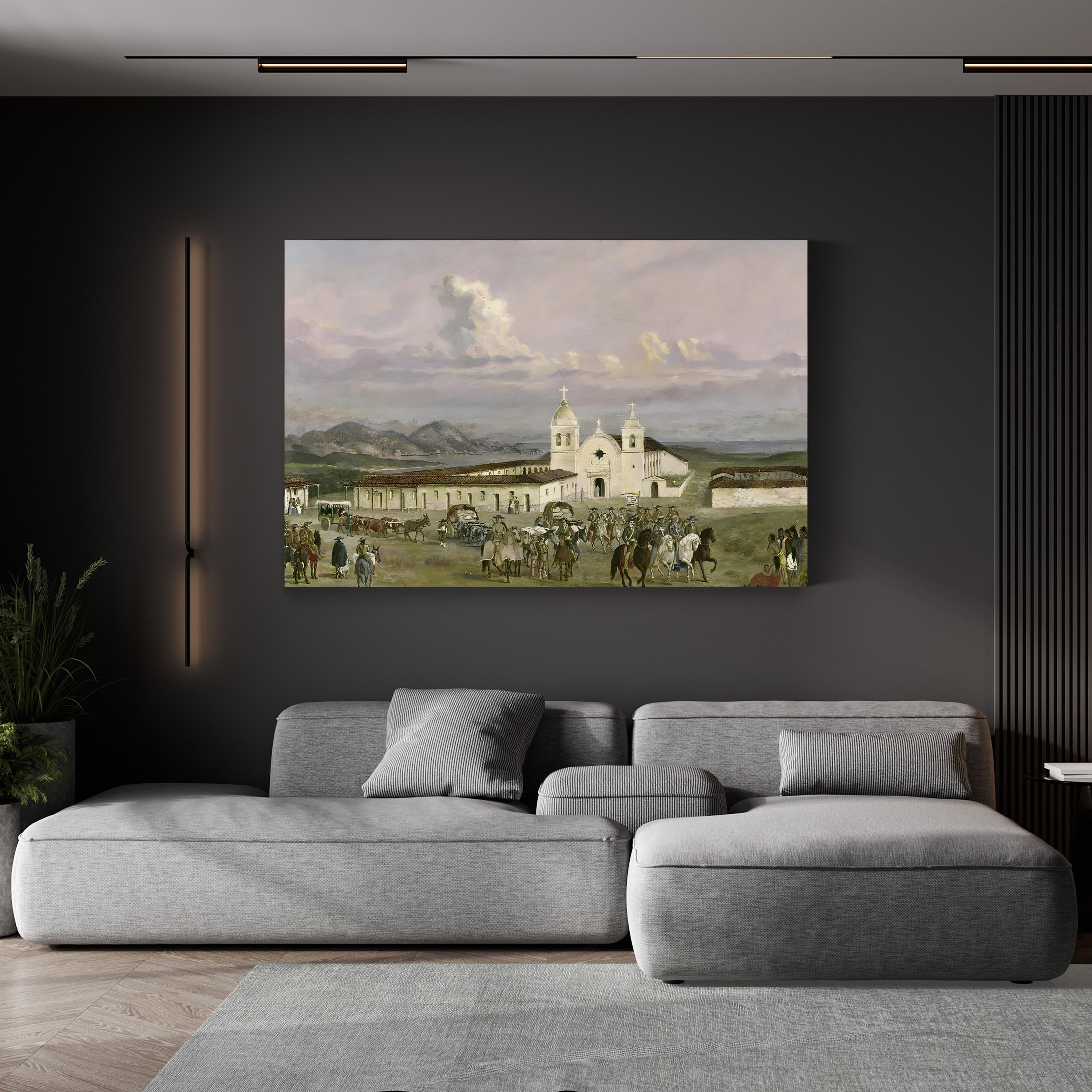 California Mission Riders – Period Illustration Wall Art | Vintage Western Canvas Print