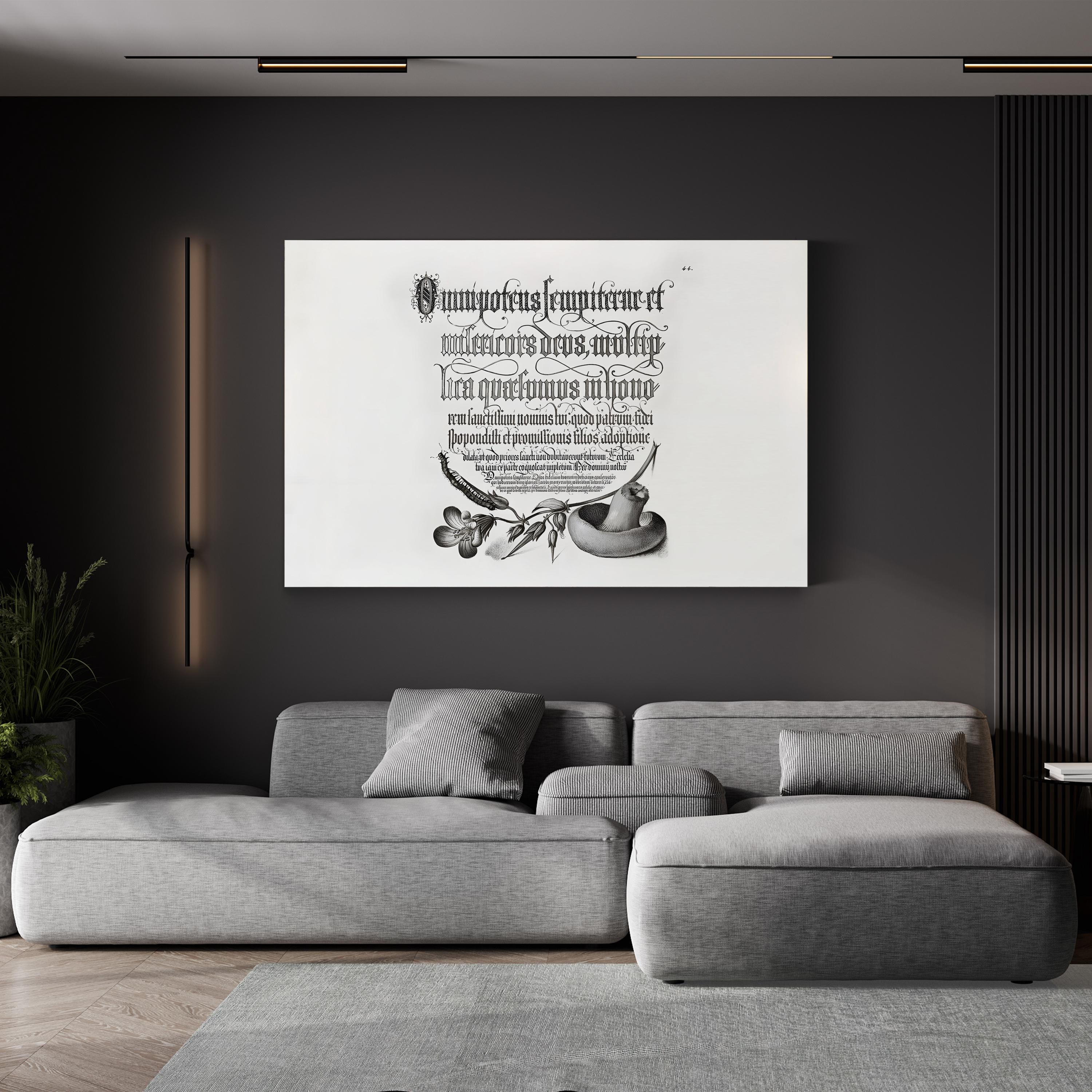 Centipede, Wood Cranesbill & Mushroom by Joris Hoefnagel & Georg Bocskay canvas print displayed in room