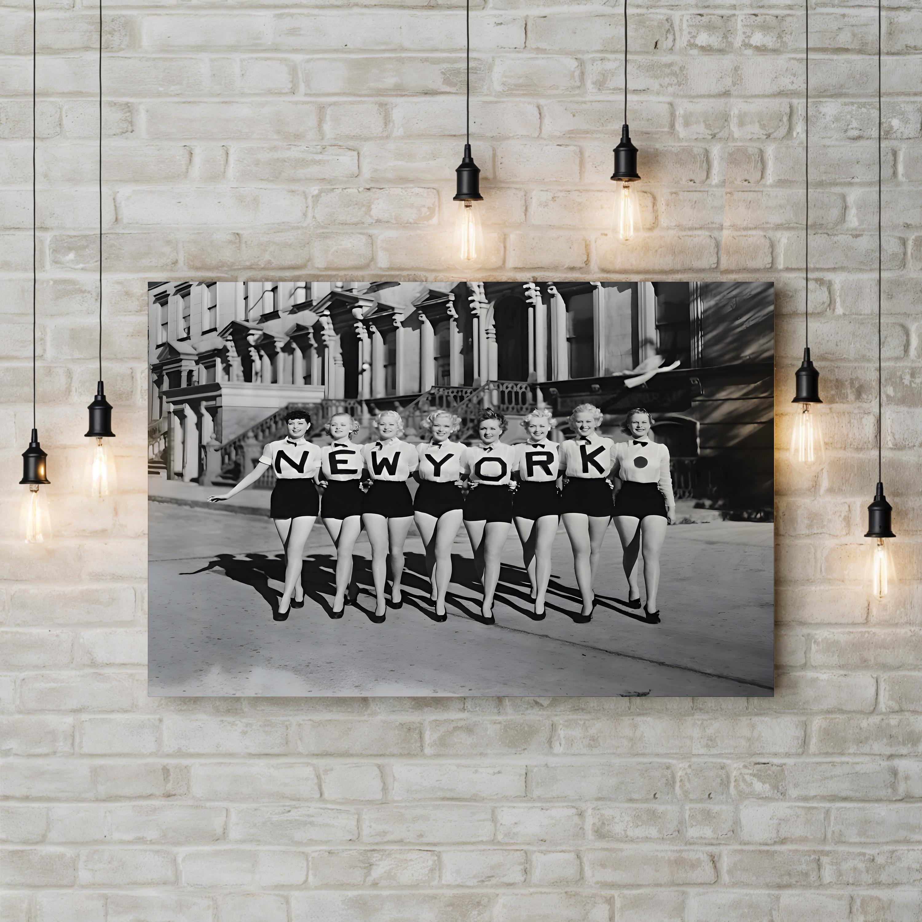 Broadway Chorus Line 'NEW YORK', 1940s – Vintage Photography Wall Art | NYC Theatre Canvas Print