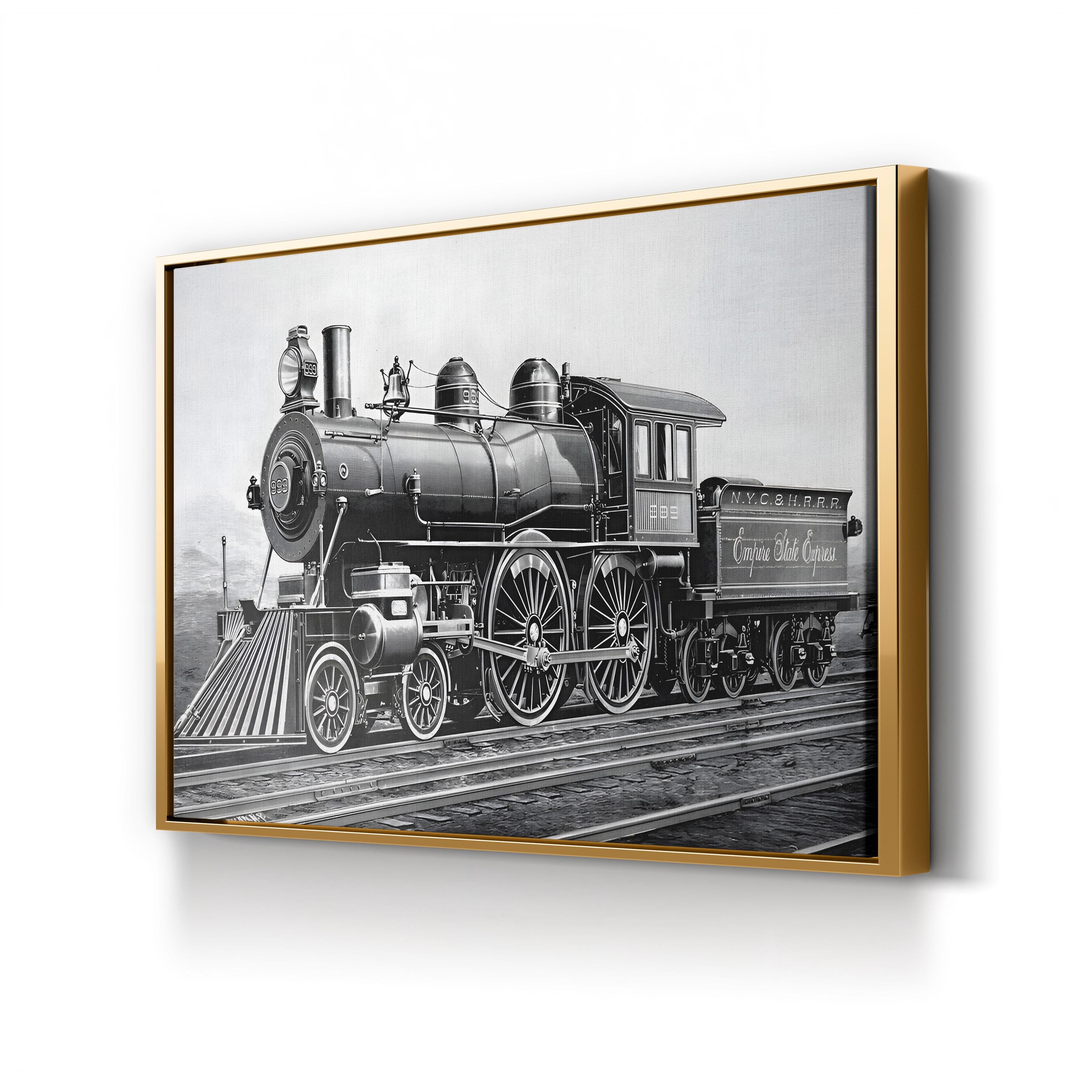 Class 999 Locomotive Used on the New York Central and Hudson River Railroad, 19th Century Wall Art | Historic Steam Engine Engraving Print