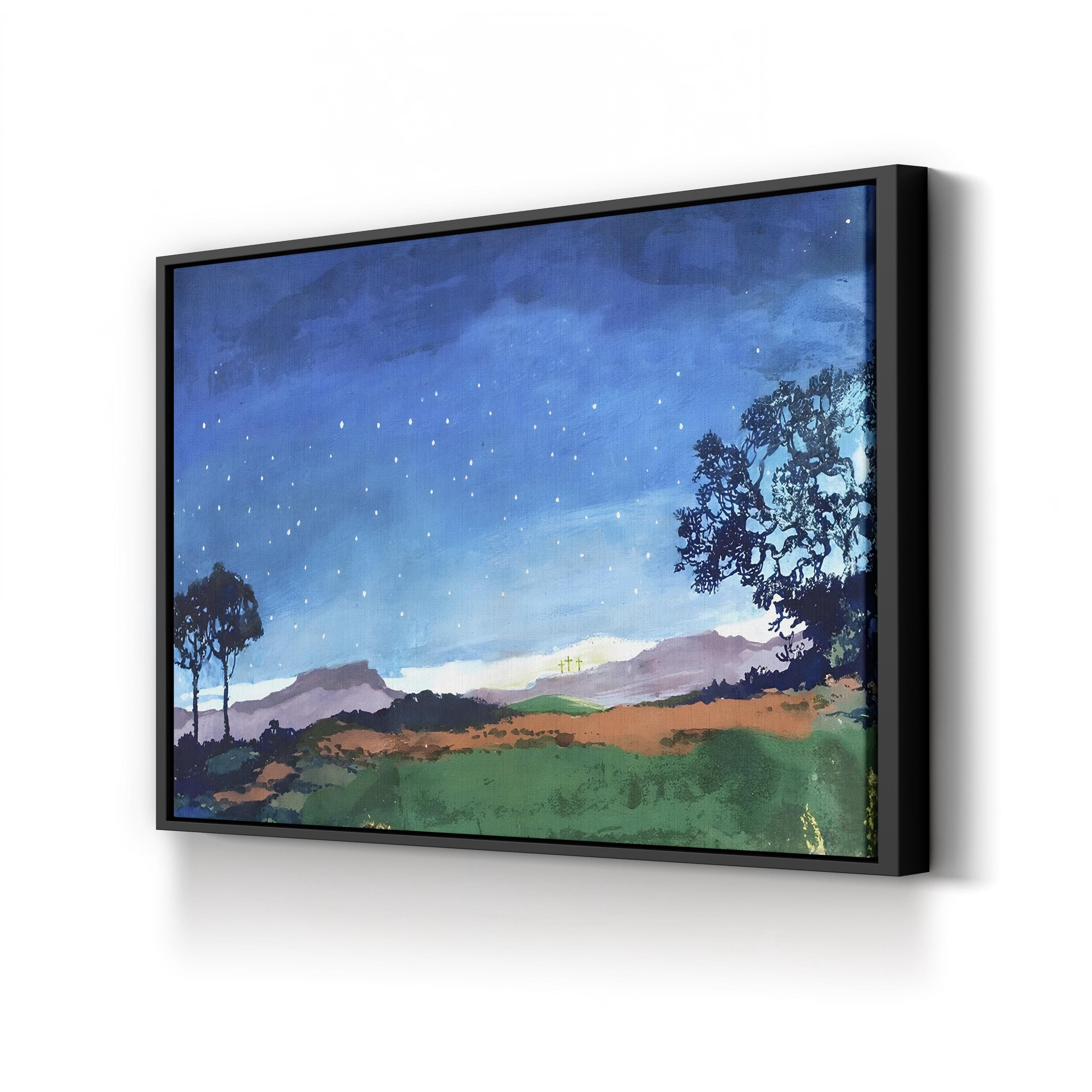 Crucifixion Canvas Print: Religious Biblical Illustration Wall Art – English School