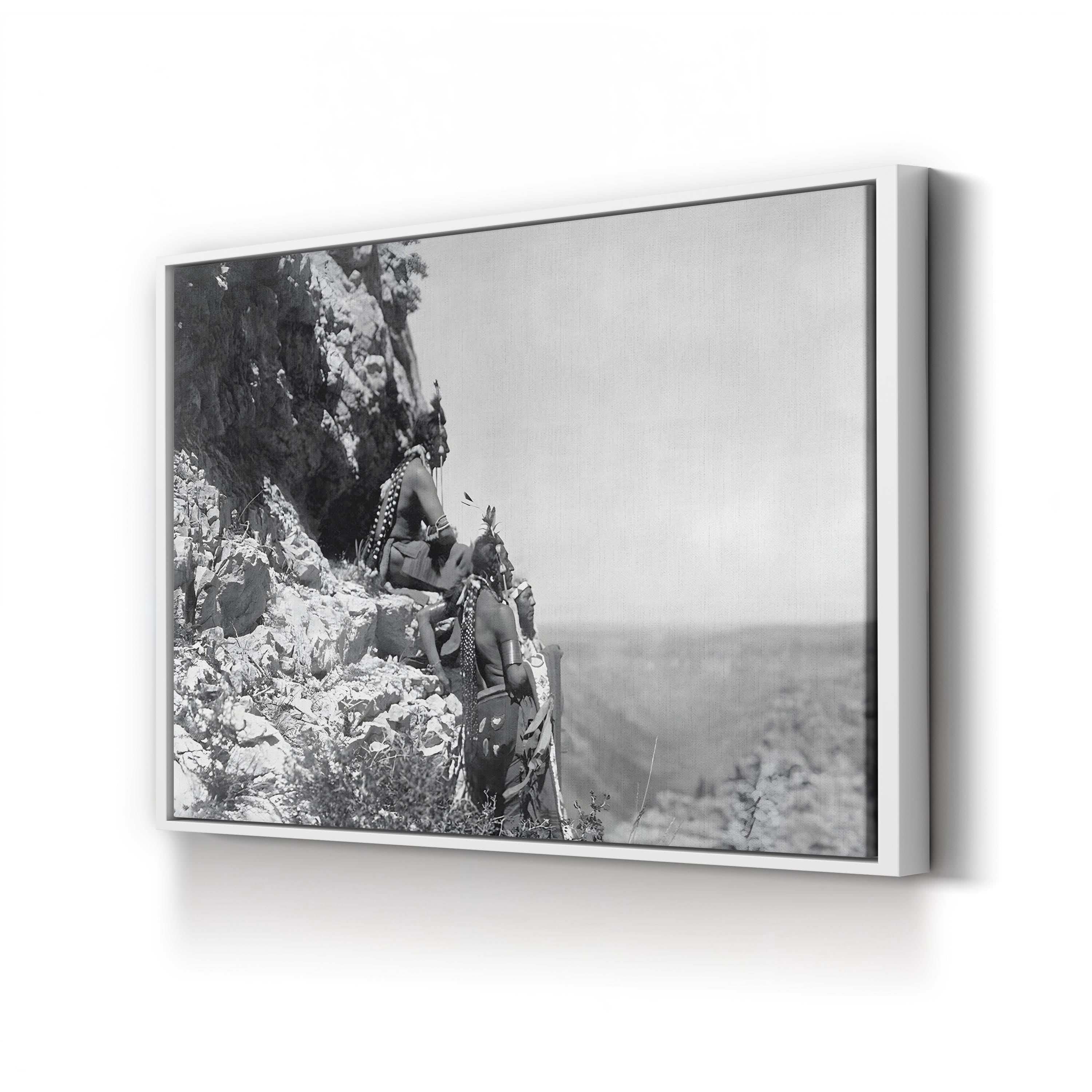 Crow Men Portrait – Vintage Photography Wall Art | Native American Heritage Canvas Print