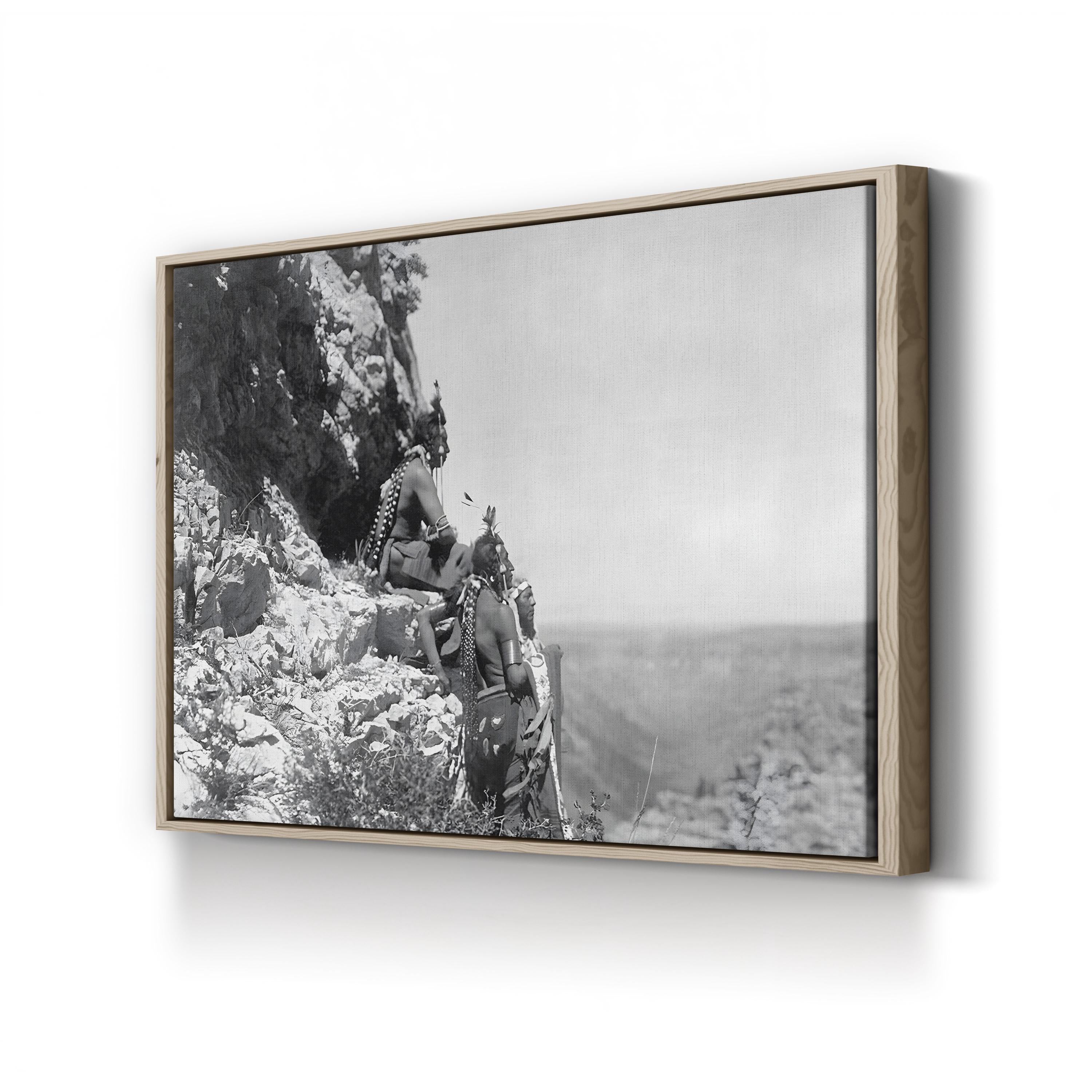 Crow Men Portrait – Vintage Photography Wall Art | Native American Heritage Canvas Print