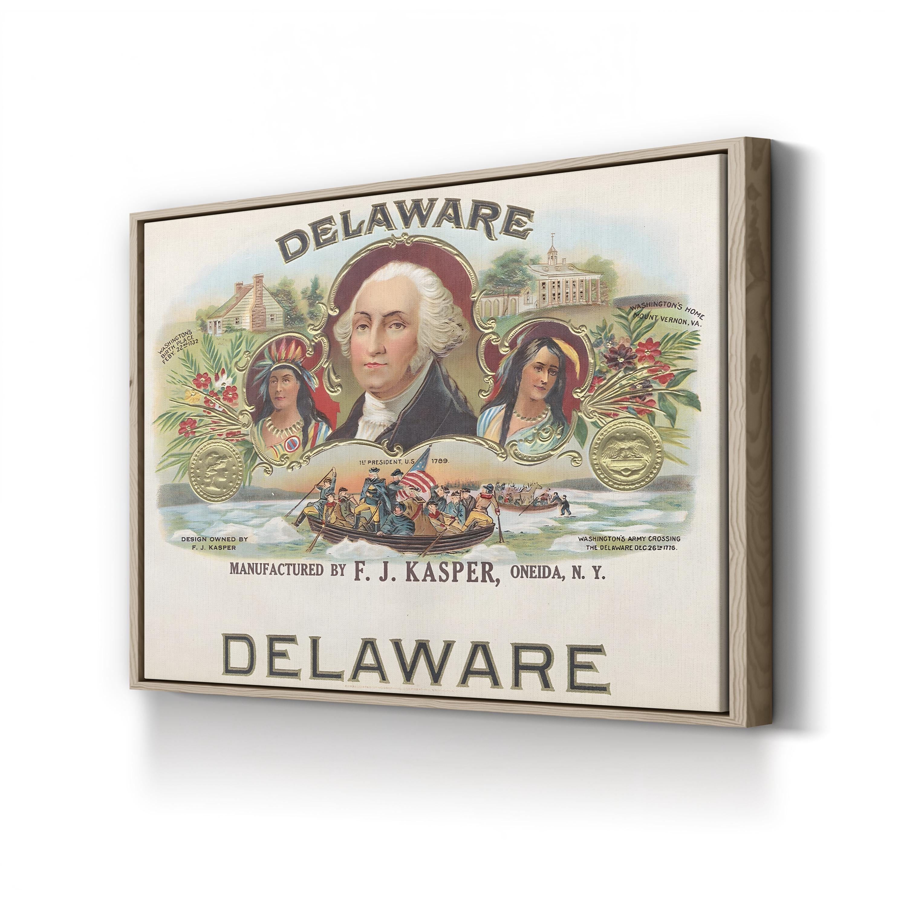 Delaware George Washington Print – Period Illustration Wall Art | Colonial Americana Canvas Print