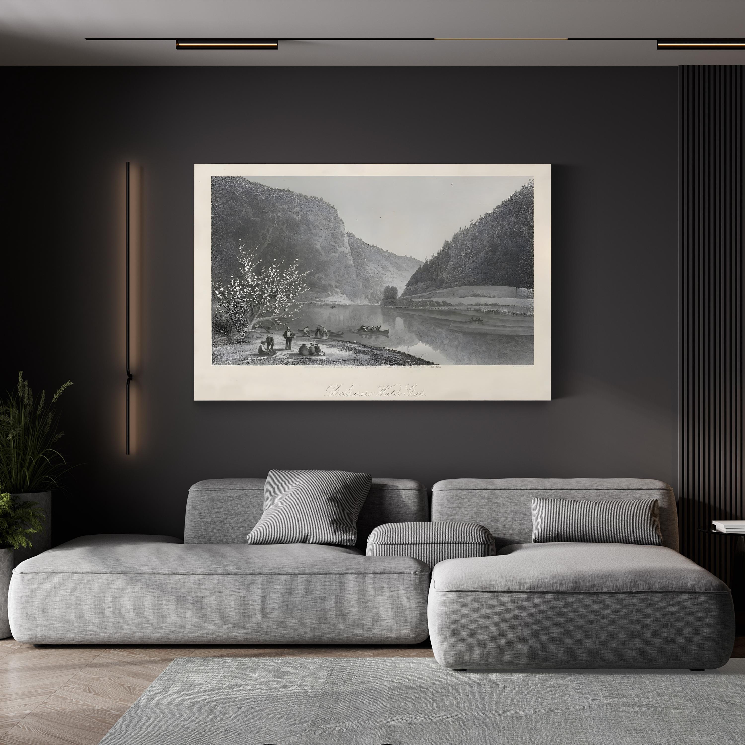 Delaware Water Gap Wall Art – 19th Century River Landscape by William Cullen Bryant