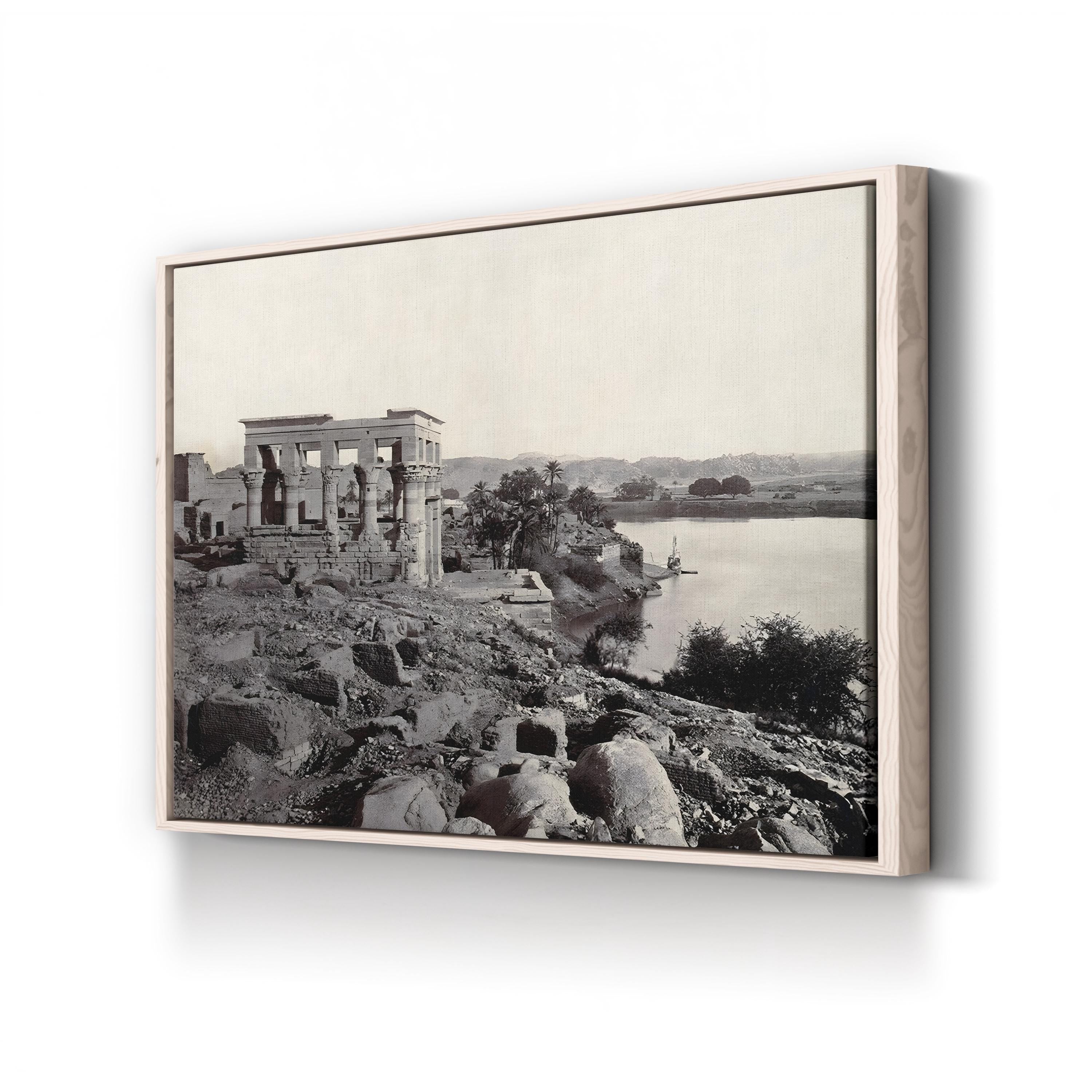 Egypt, Island of Philae – Trajan’s Kiosk Black and White Wall Art by Francis Frith