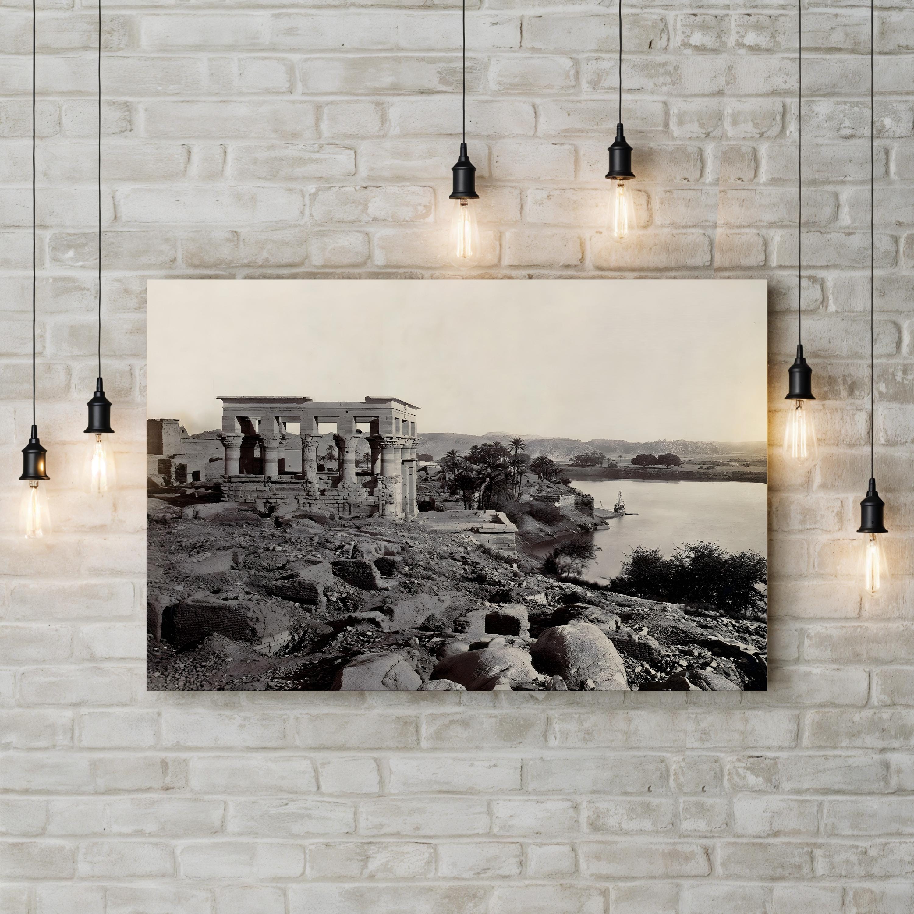 Egypt, Island of Philae – Trajan’s Kiosk Black and White Wall Art by Francis Frith
