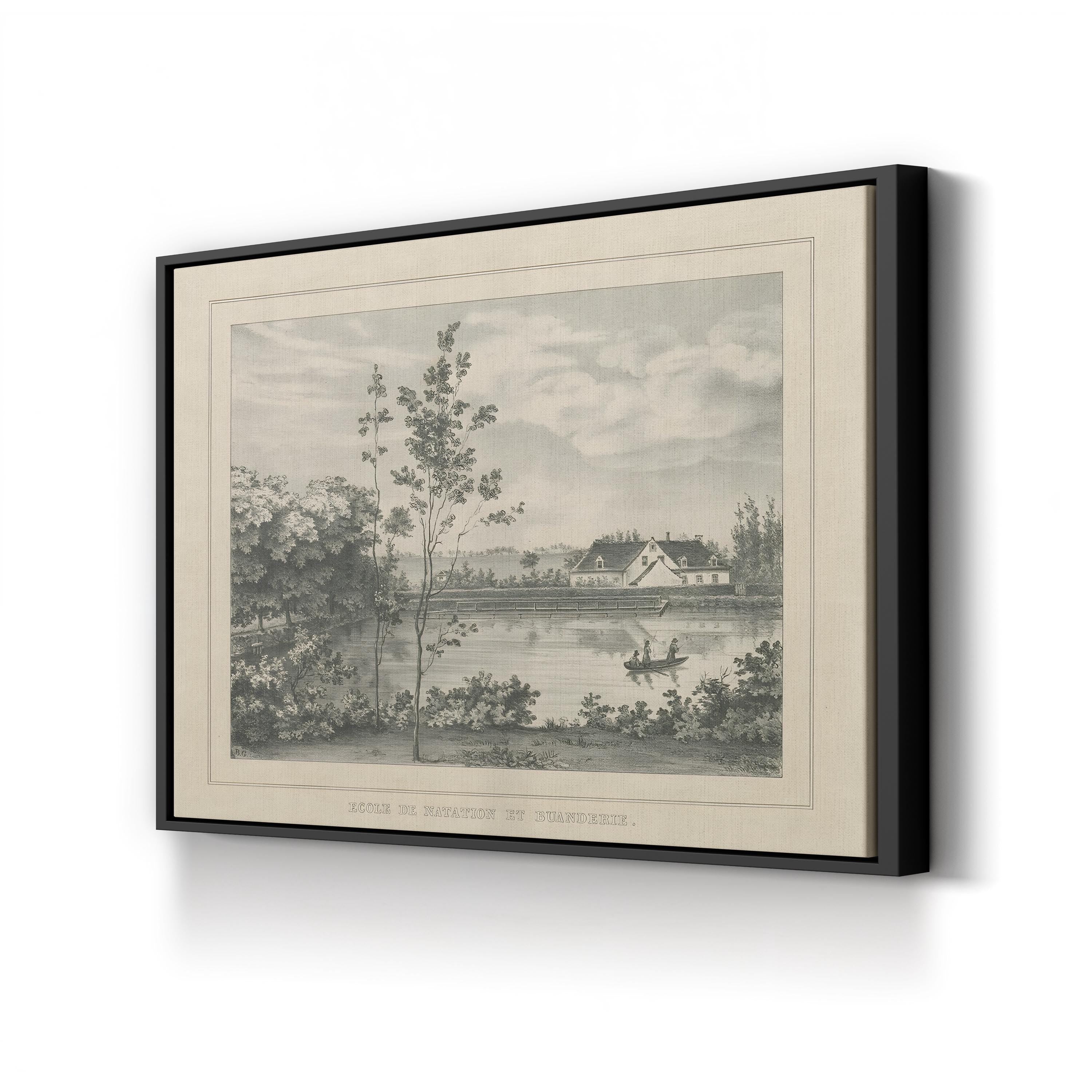 French Park Landscape Etching – Period Illustration Wall Art | 19th-Century Canvas Print