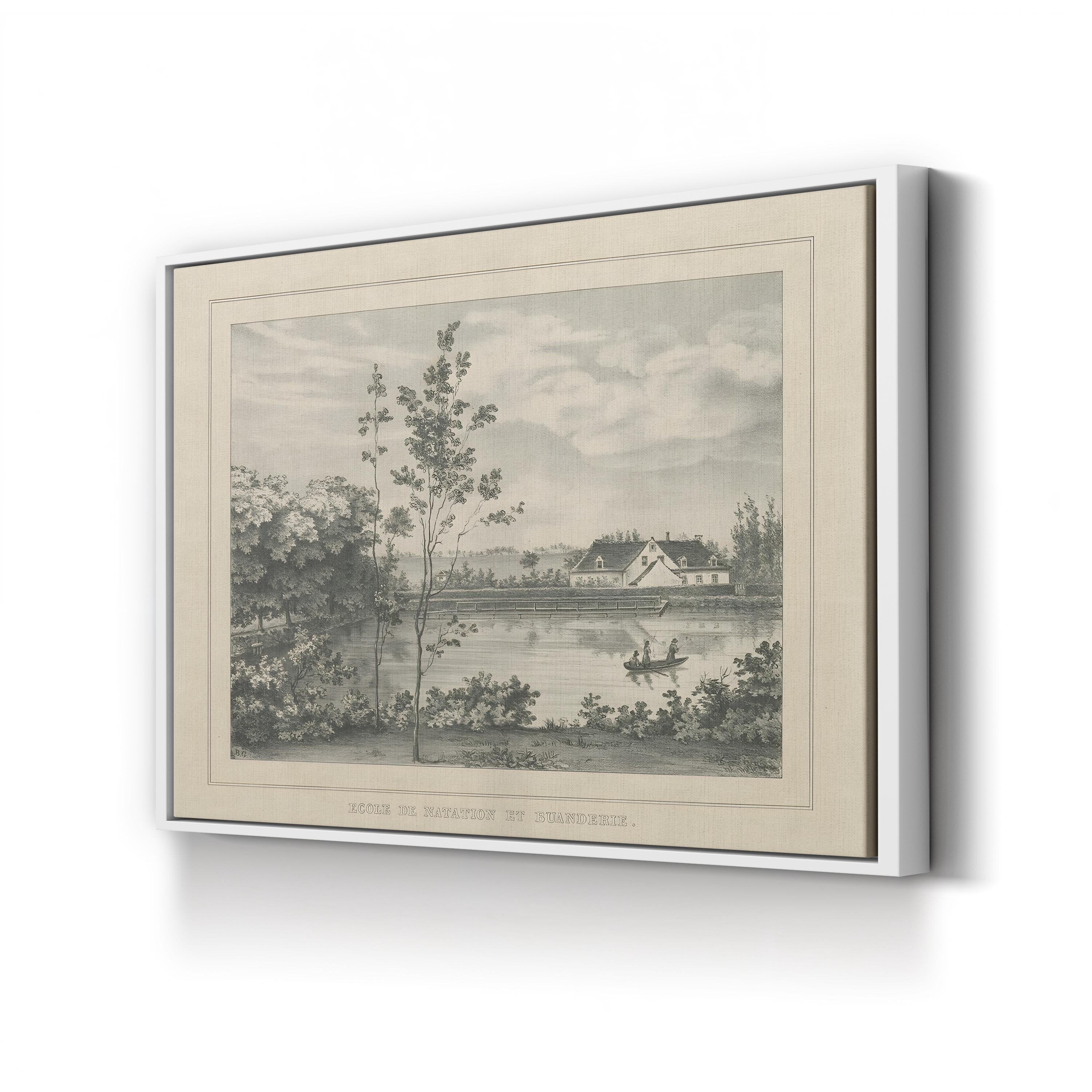 French Park Landscape Etching – Period Illustration Wall Art | 19th-Century Canvas Print