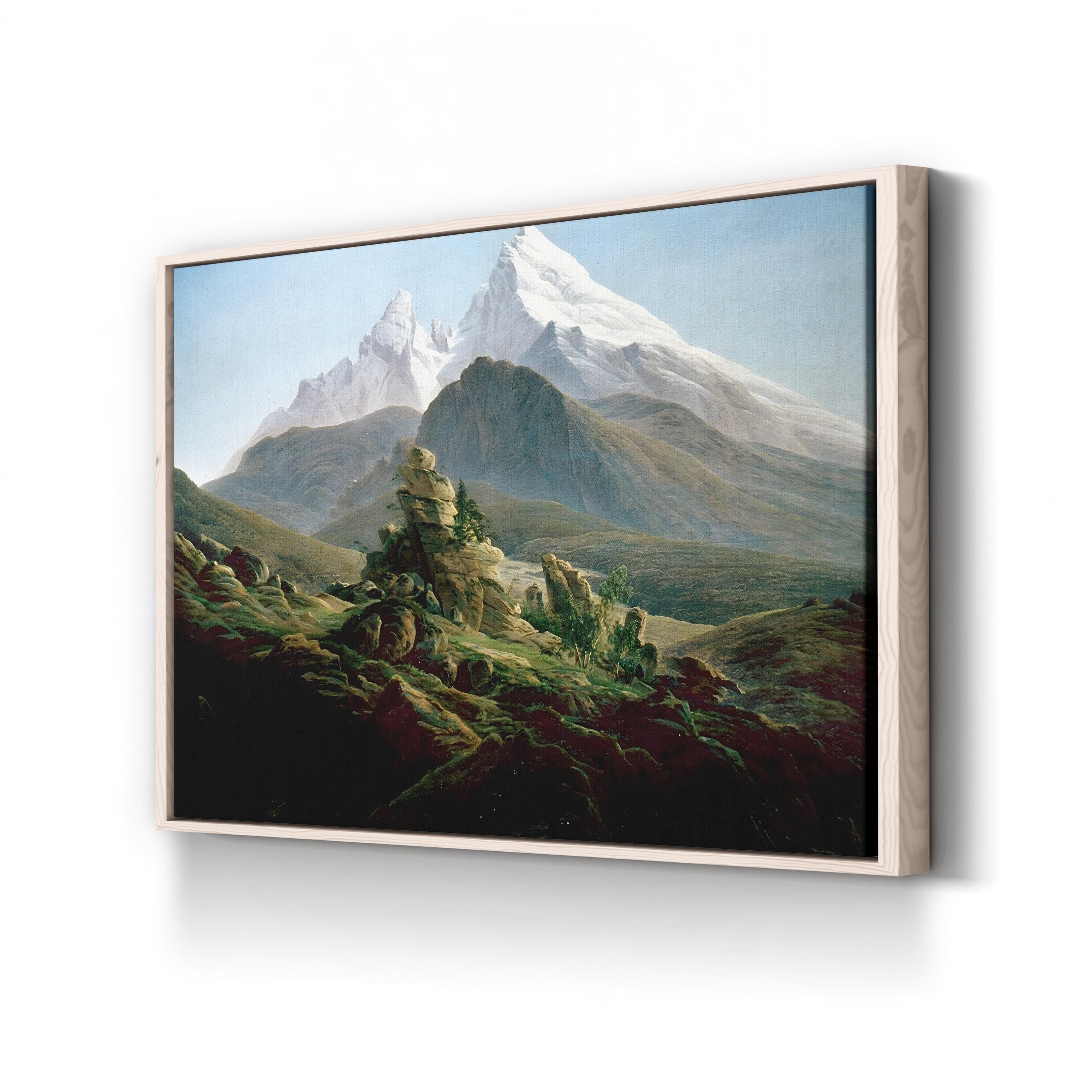 Friedrich, Watzmann Wall Art by Caspar David Friedrich – 19th Century Romantic Alpine Landscape Canvas Print