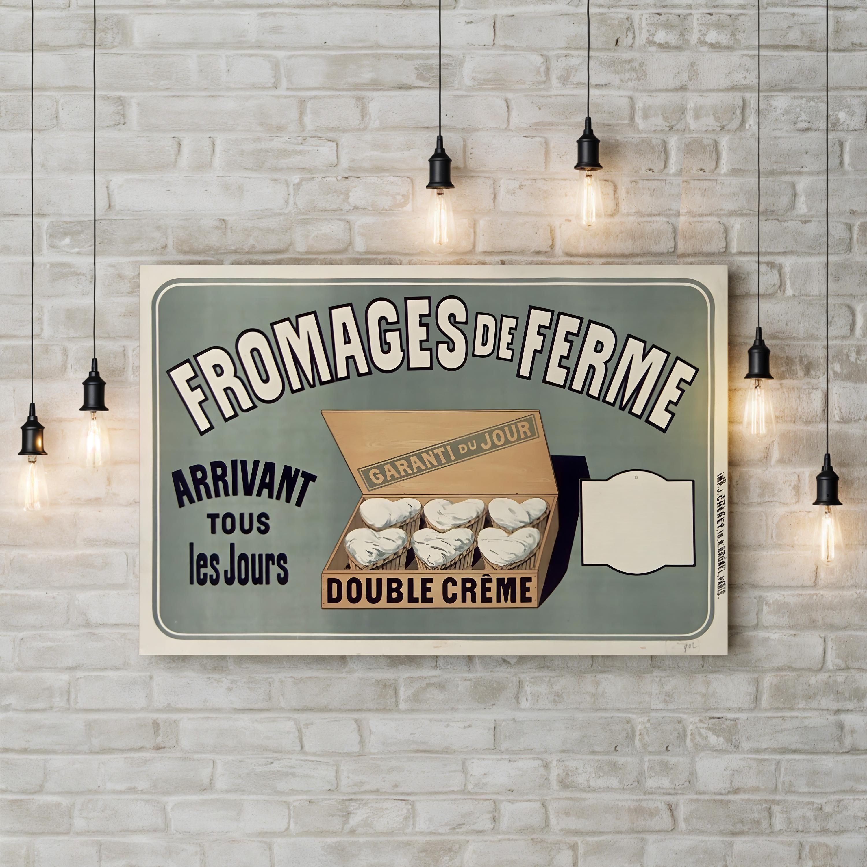 Fromages de Ferme Wall Art by Vintage Apple Collection – French Dairy Vintage Kitchen Canvas Print