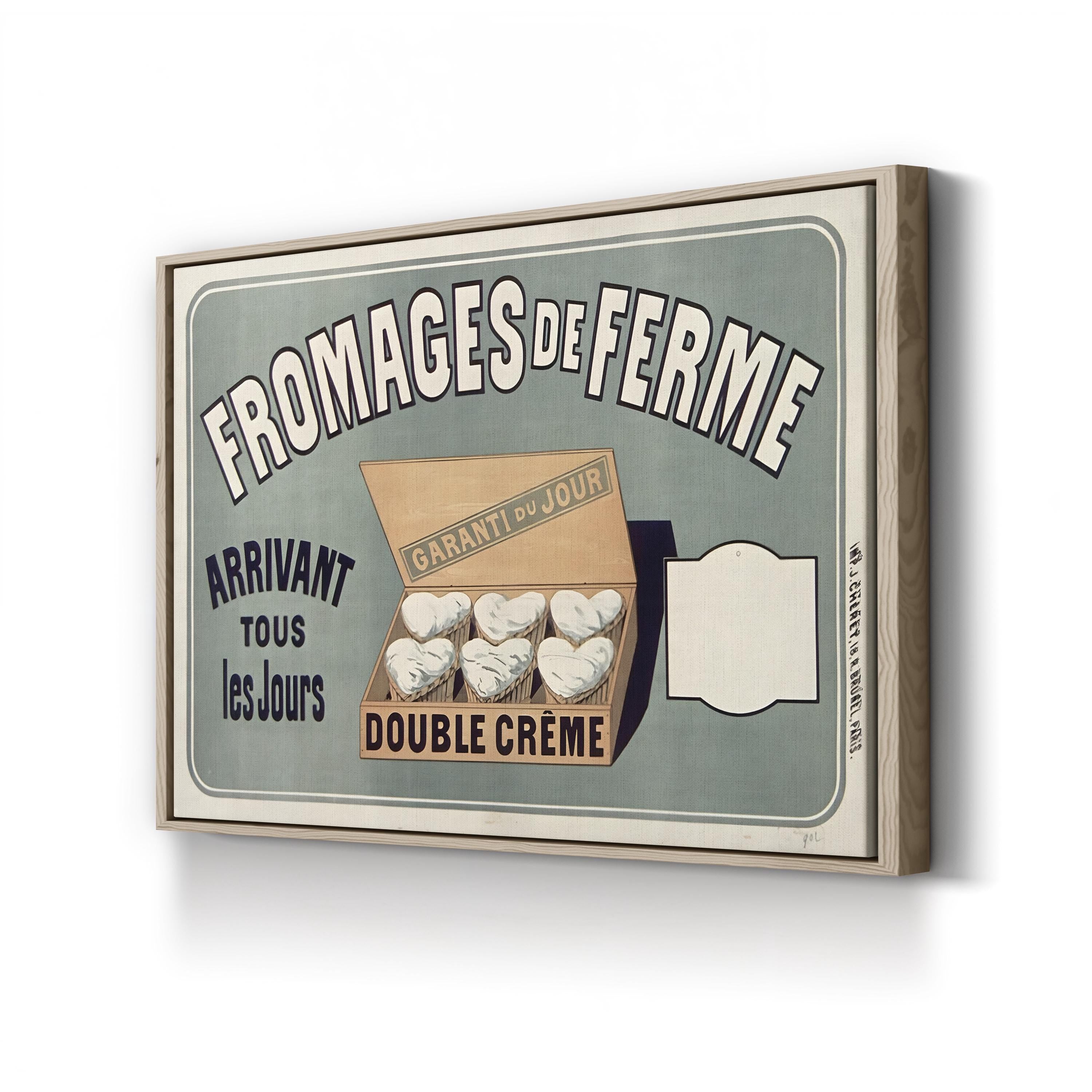 Fromages de Ferme Wall Art by Vintage Apple Collection – French Dairy Vintage Kitchen Canvas Print
