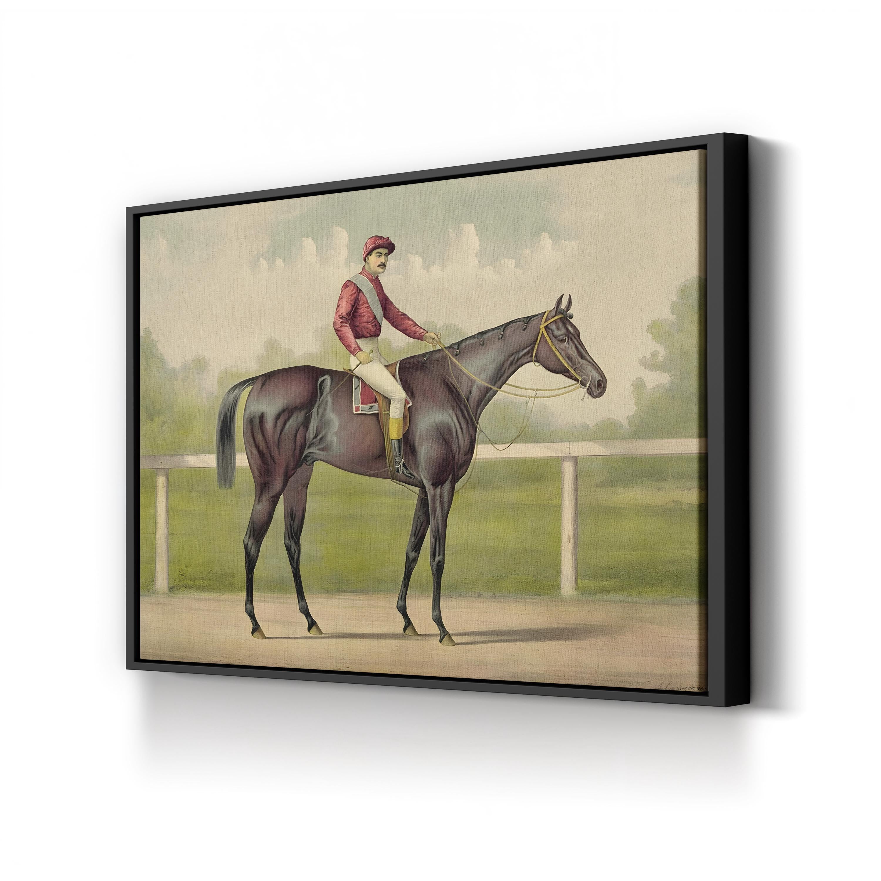 Grand Racer Kingston, 1891 – Period Illustration Wall Art | Vintage Equestrian Canvas Print