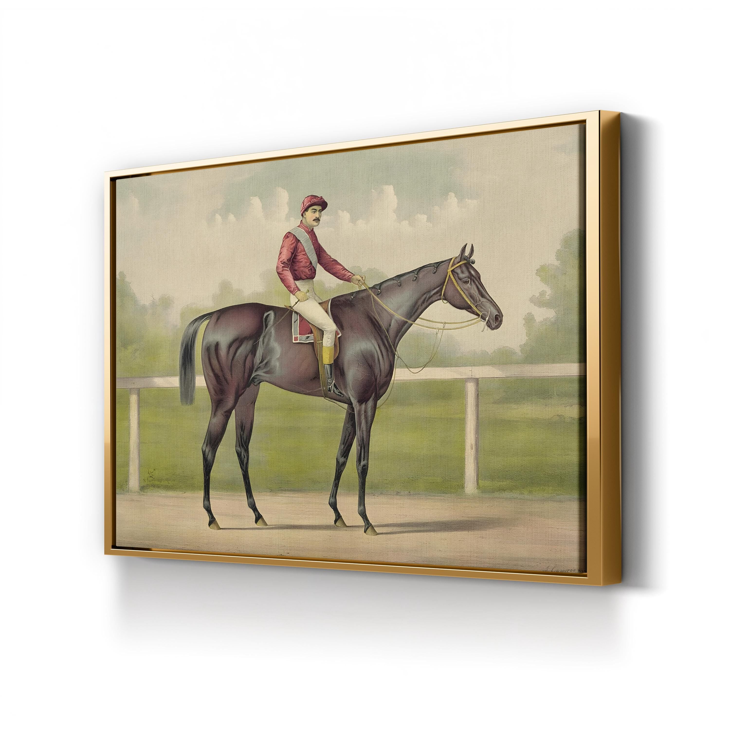 Grand Racer Kingston, 1891 – Period Illustration Wall Art | Vintage Equestrian Canvas Print