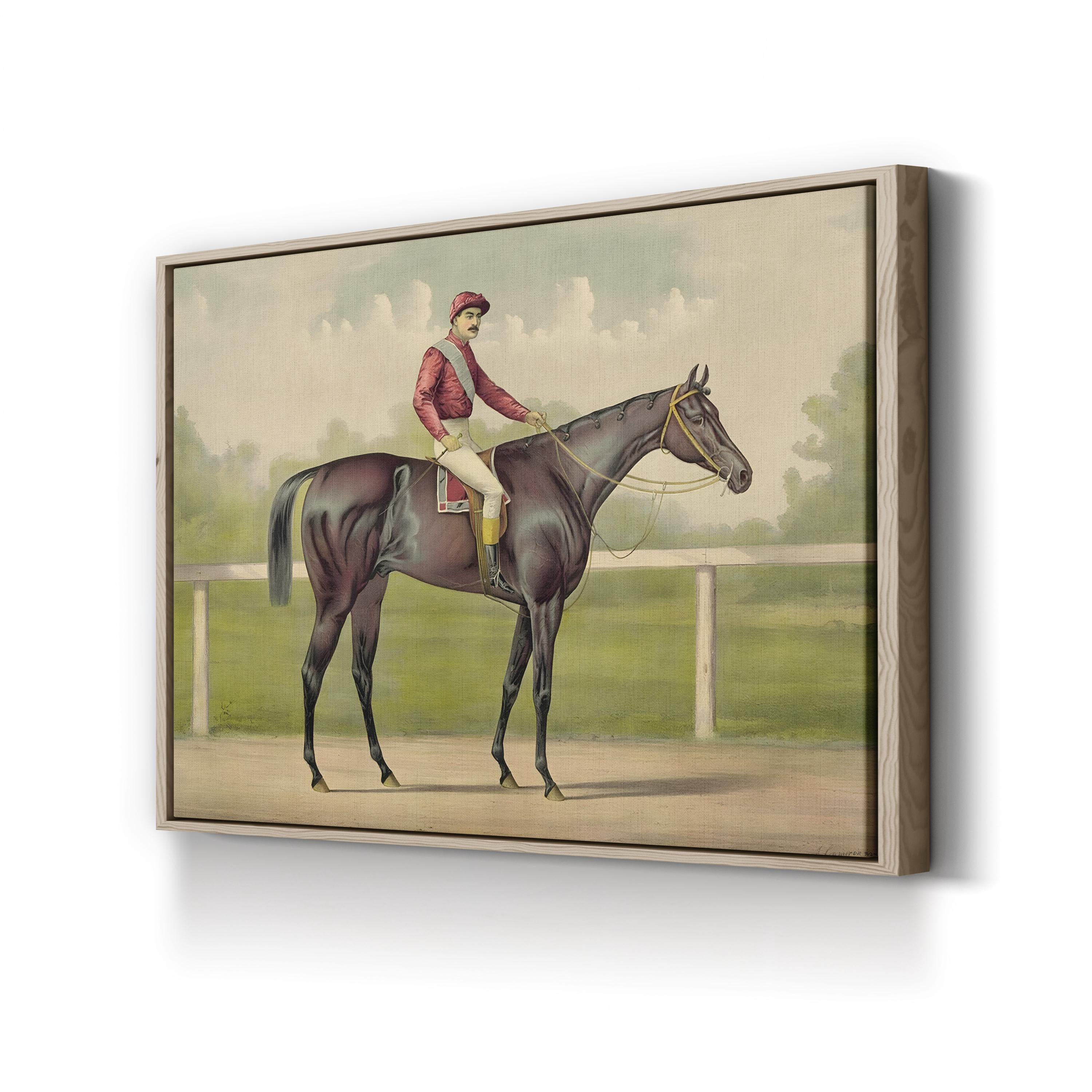 Grand Racer Kingston, 1891 – Period Illustration Wall Art | Vintage Equestrian Canvas Print