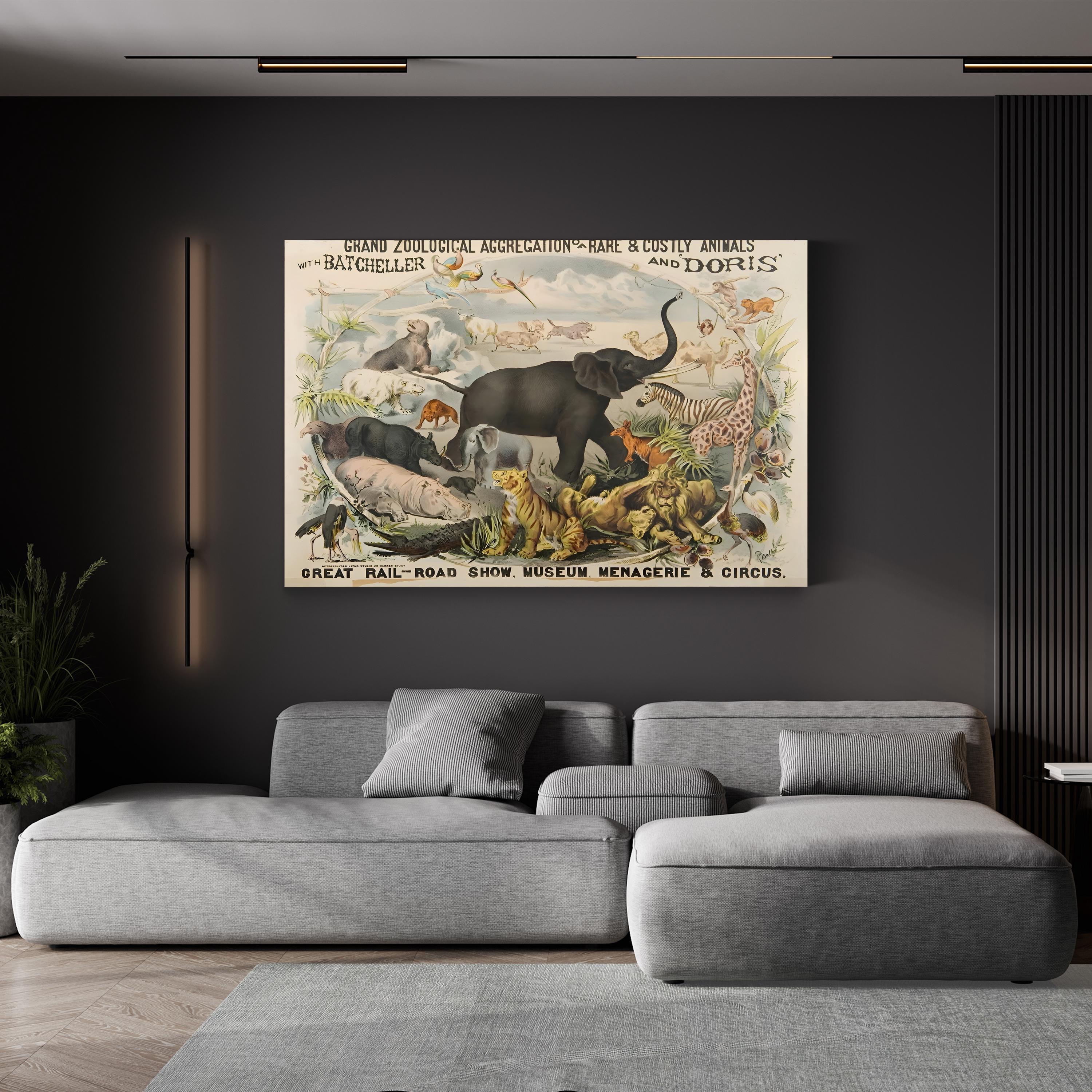 Vintage Zoological Animals – Period Illustration Wall Art | Museum Canvas Print
