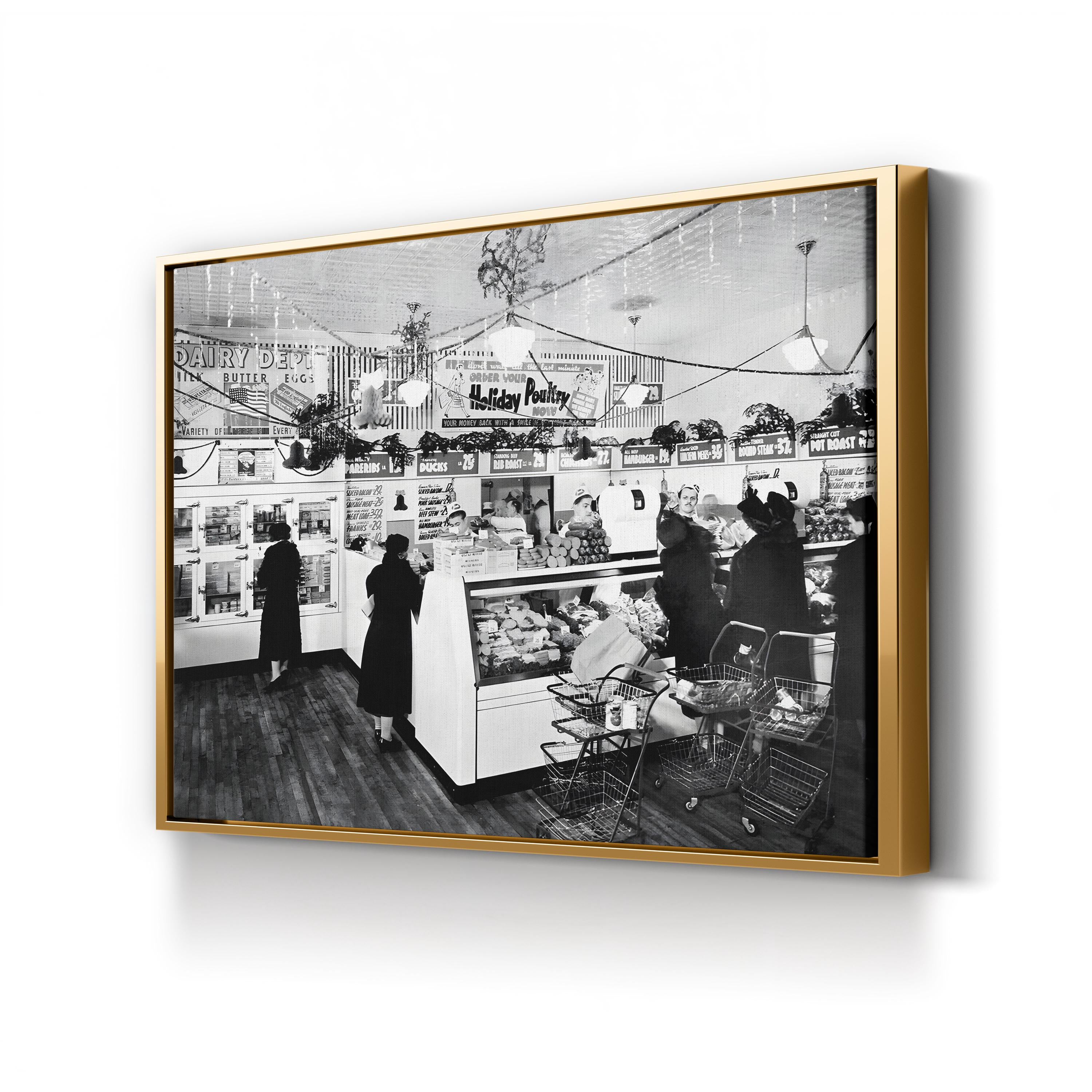 American Grocery Deli, 1938 canvas print in a gold frame