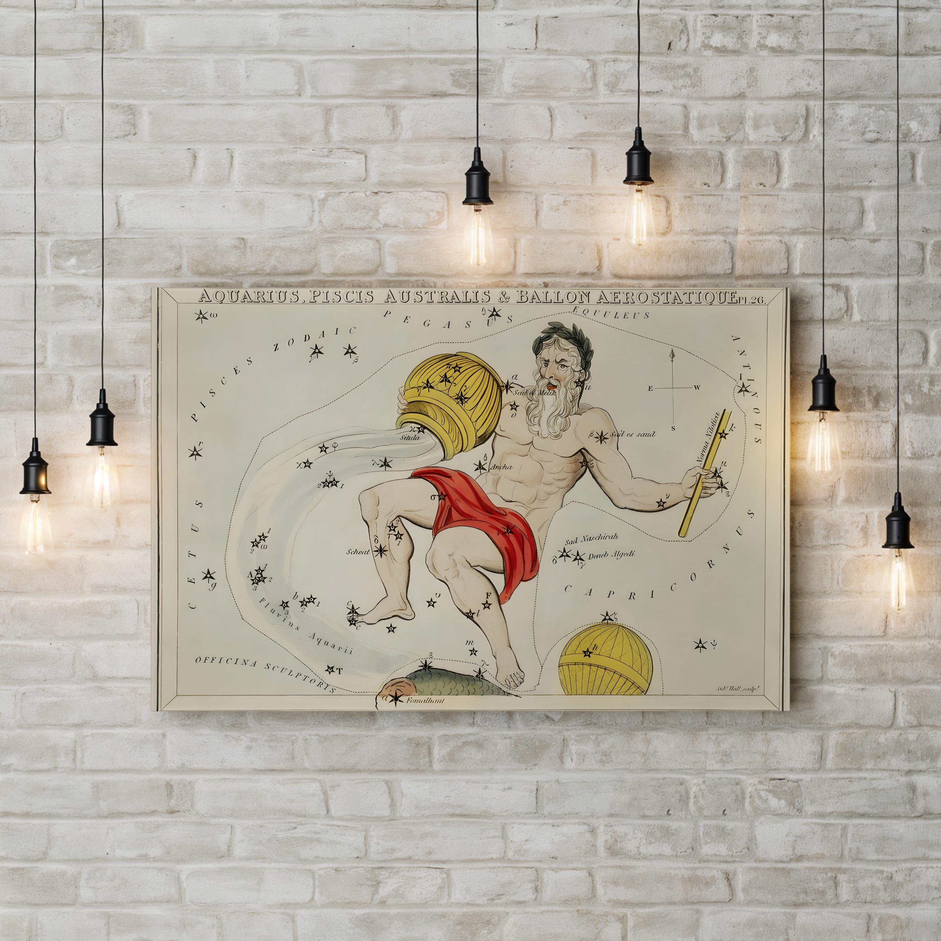 Astronomical Illustrations VII, Sidney Hall – Period Illustration Wall Art | Celestial Chart Canvas Print